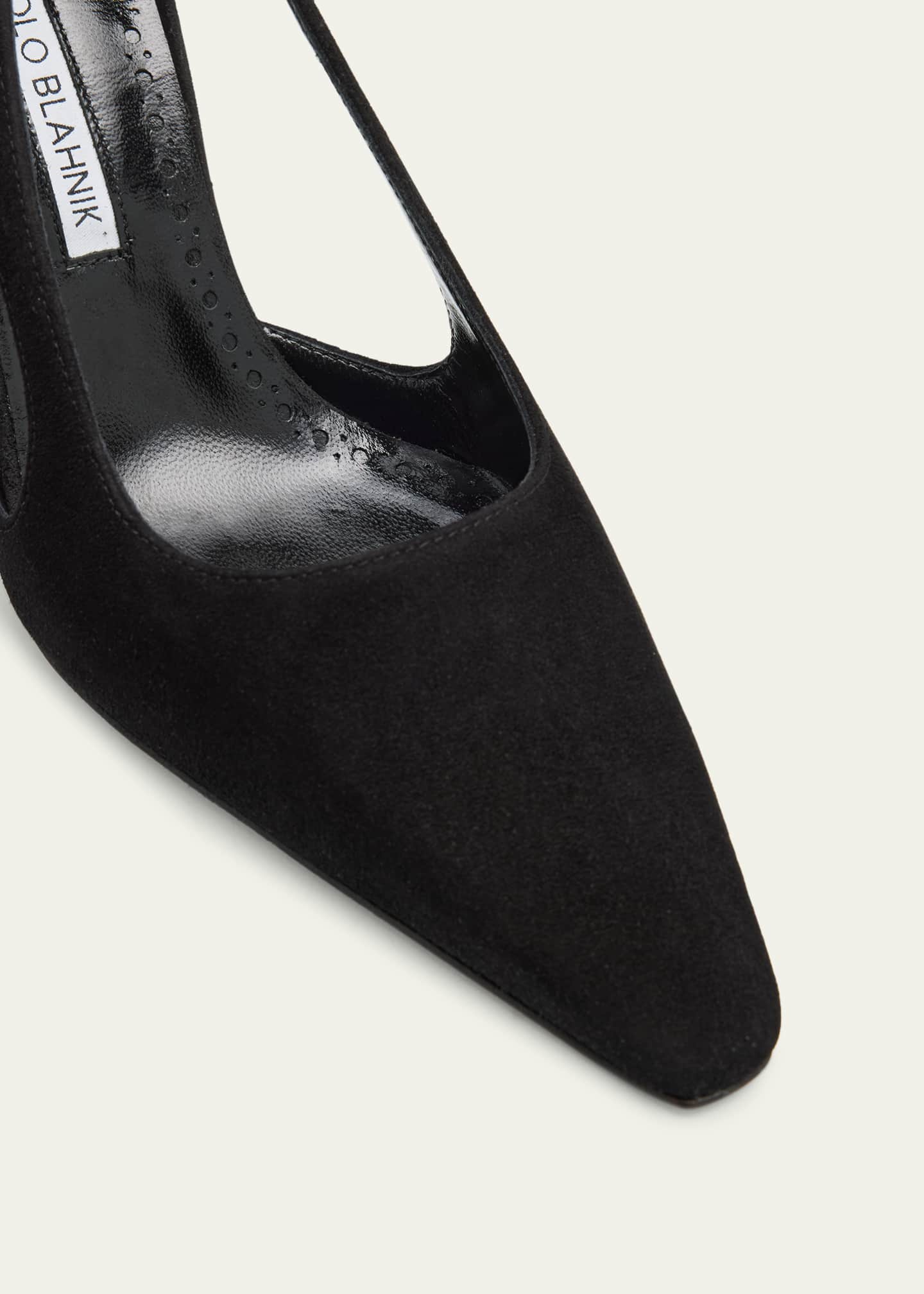Manolo Blahnik Boukefalos Suede Cut-Out Pumps Image 3 of 4