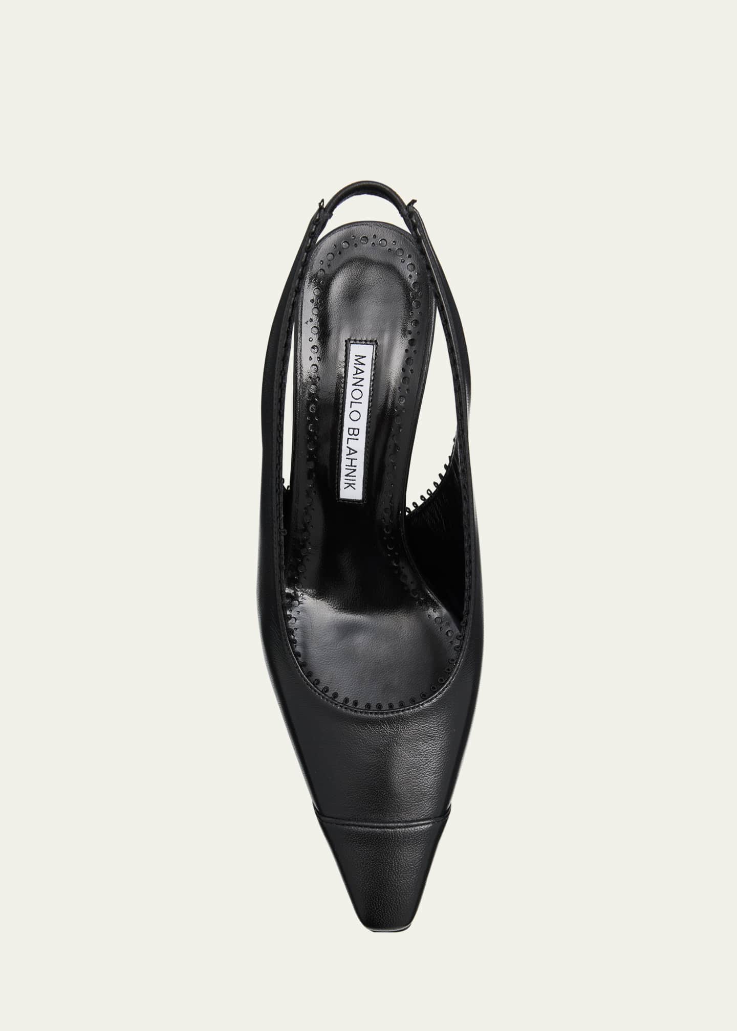 Manolo Blahnik Gaius Leather Slingback Pumps Image 4 of 4