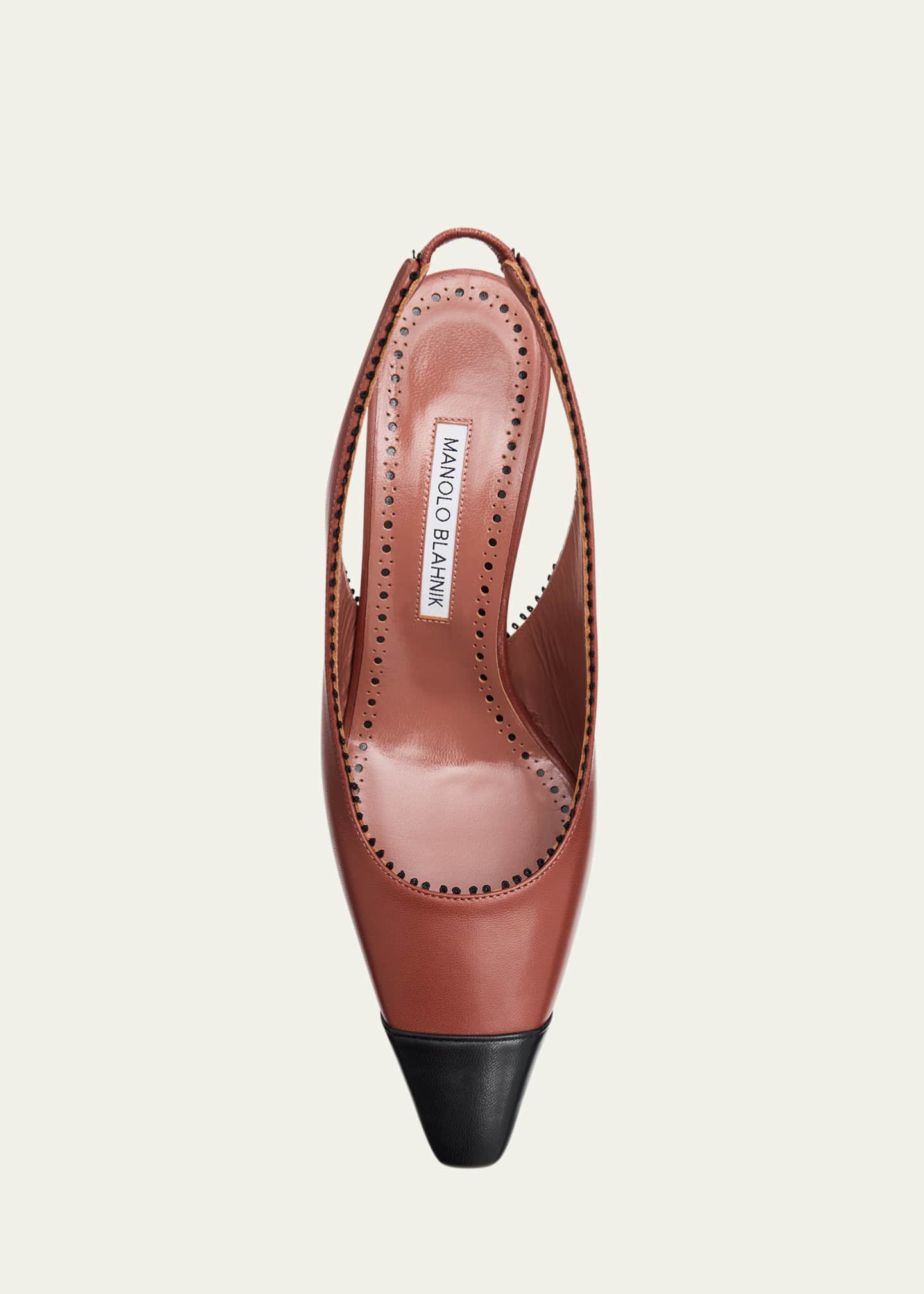 Manolo Blahnik Gaius Leather Slingback Pumps Image 4 of 4