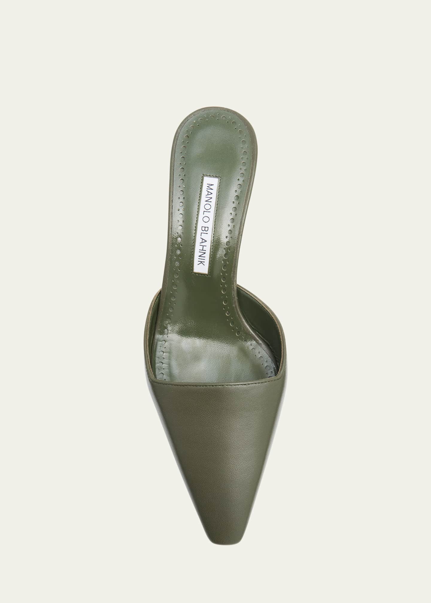 【MANOLO BLAHNIK】陽ざしに映える♪ Moiramu レザー ミュール Manolo Blahnik Moiramu Leather Mules - Bergdorf Goodman