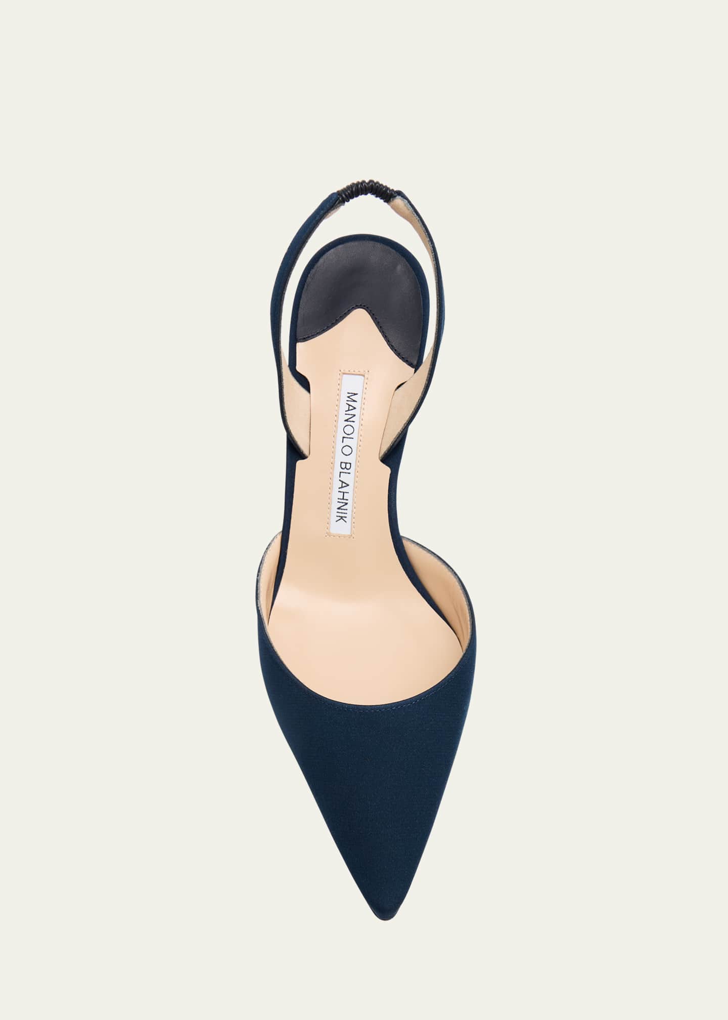 Manolo Blahnik Carolyne Satin Slingback Pumps Image 4 of 4