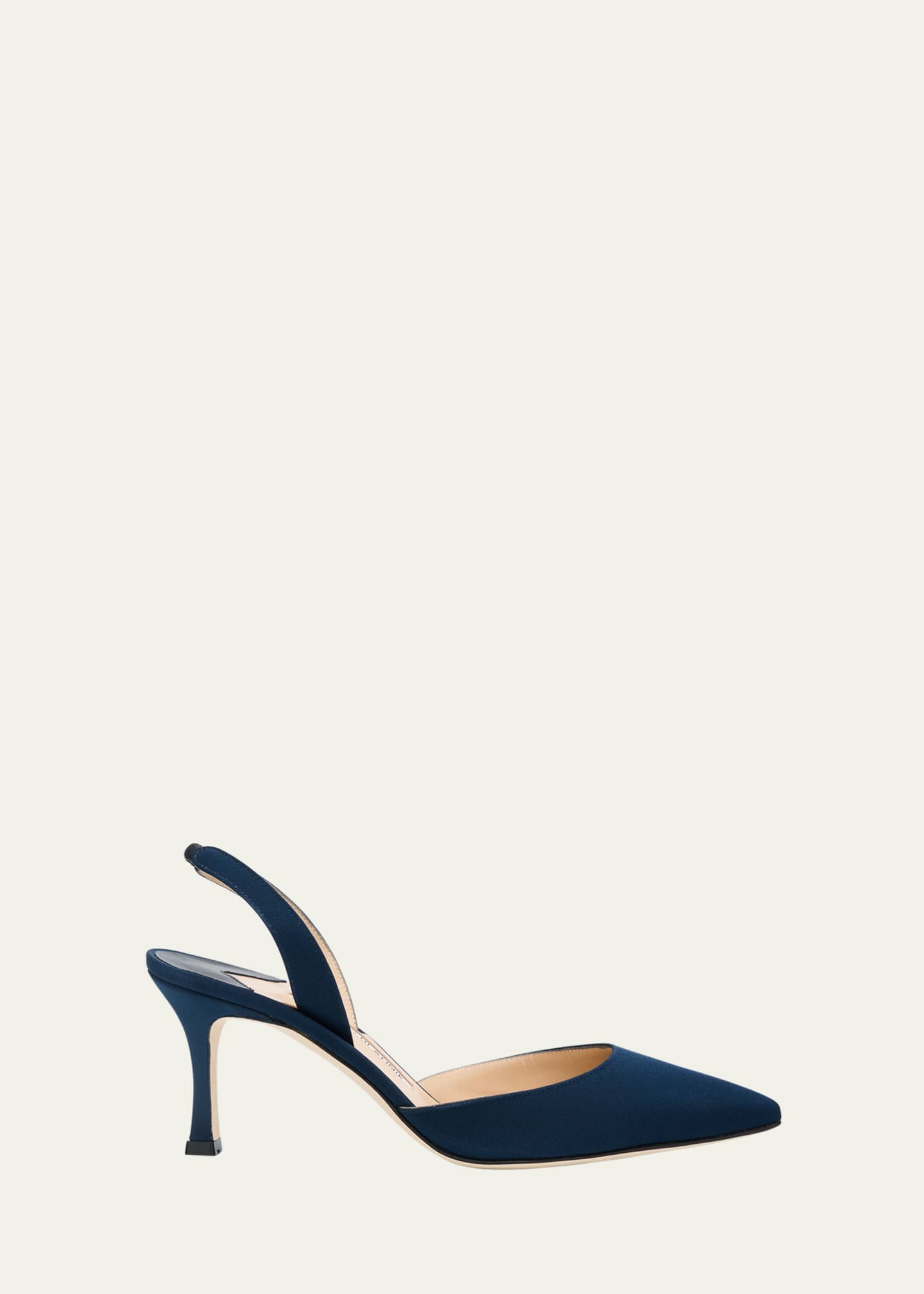 Manolo Blahnik Carolyne Satin Slingback Pumps Image 1 of 4