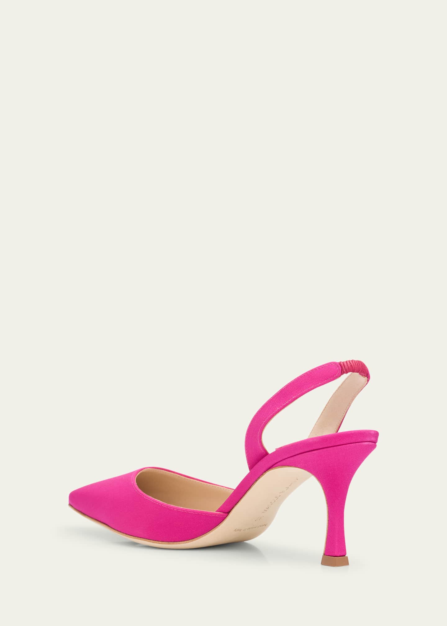 Manolo Blahnik Carolyne Satin Slingback Pumps Image 2 of 4