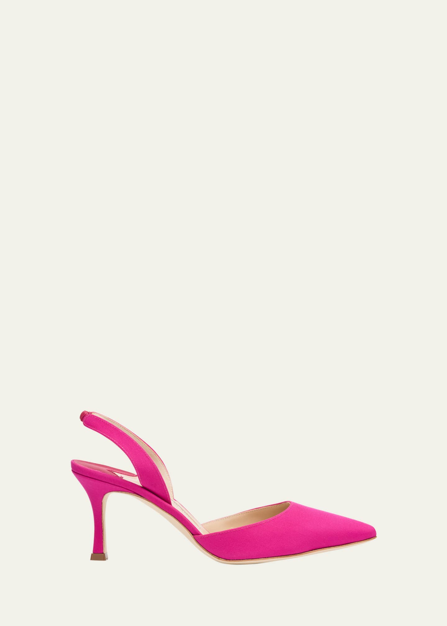 Manolo Blahnik Carolyne Satin Slingback Pumps Image 1 of 4
