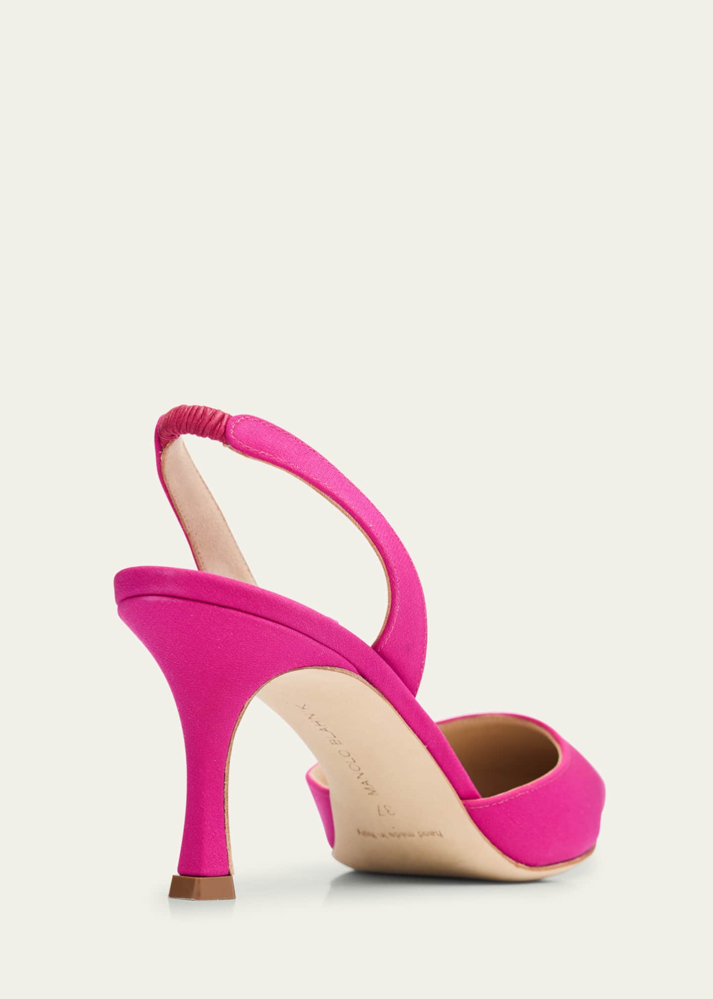 Manolo Blahnik Carolyne Satin Slingback Pumps Image 3 of 4