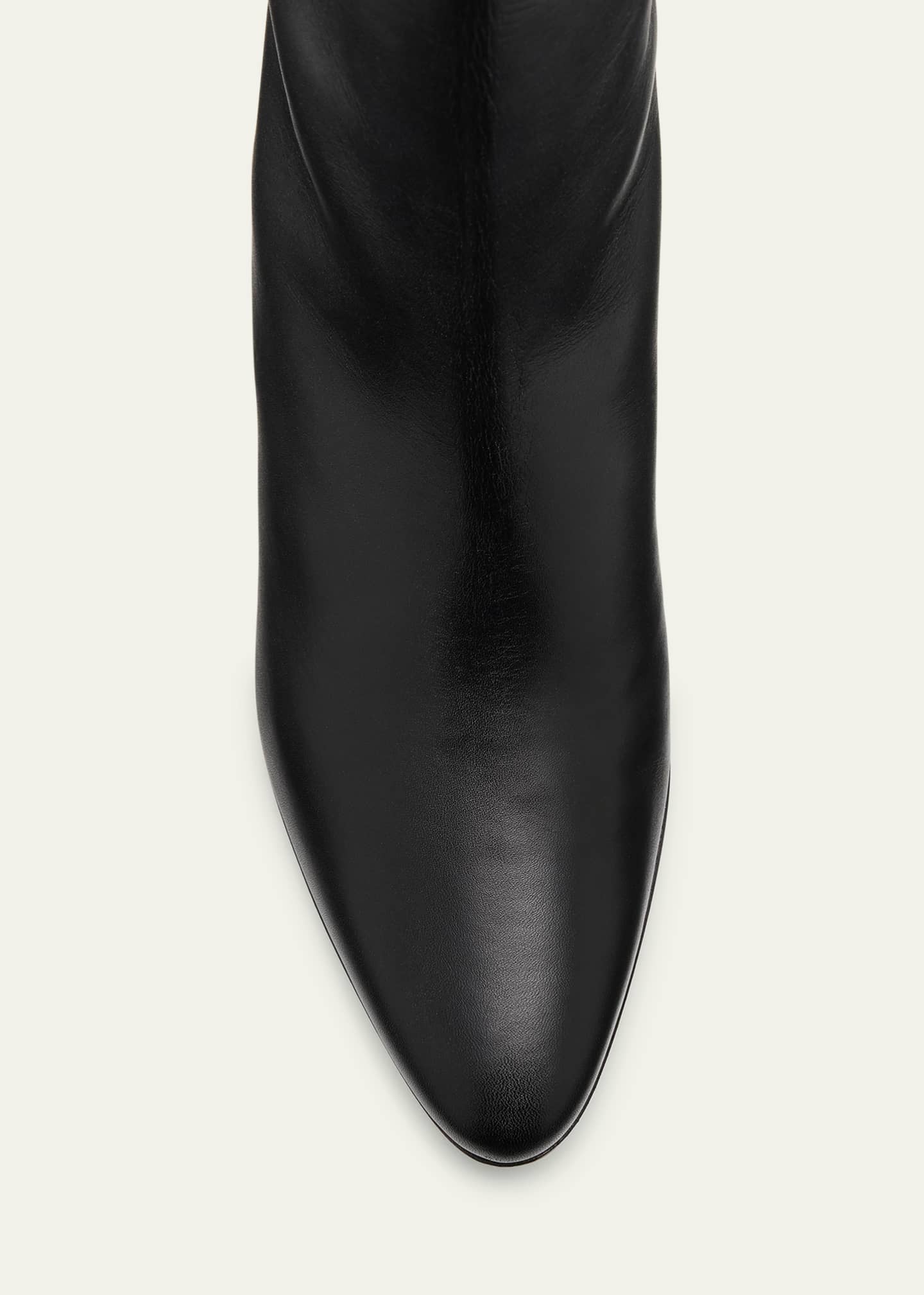 Manolo Blahnik Myra Leather Kitten Heel Boots Image 4 of 4