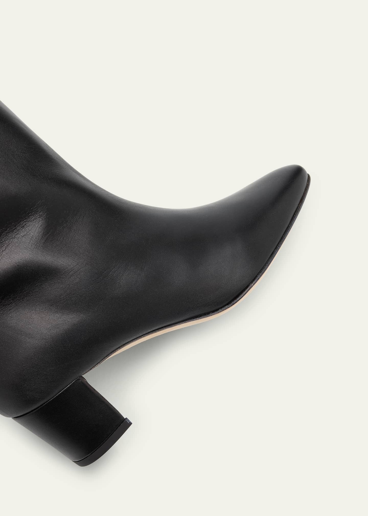 Manolo Blahnik Myra Leather Kitten Heel Boots Image 3 of 4