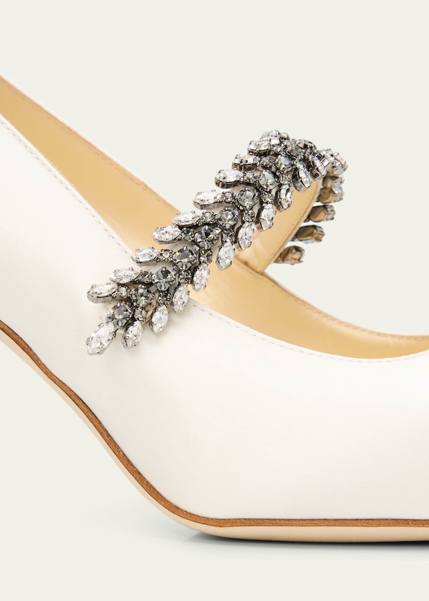 Manolo Blahnik Majika Embellished Satin Pumps Image 3 of 4