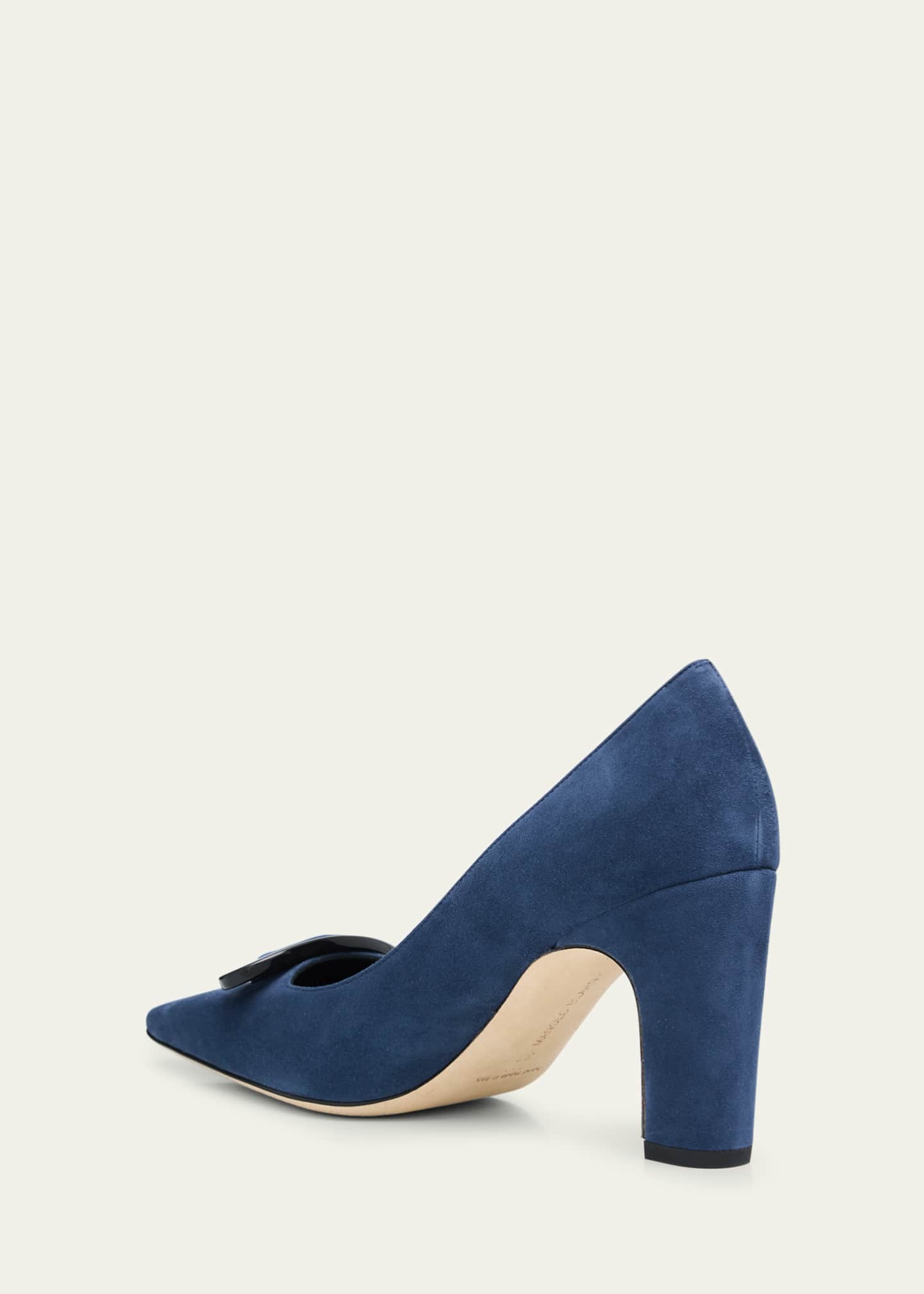 Manolo Blahnik Fenixhi Kid Suede Pumps Image 2 of 4