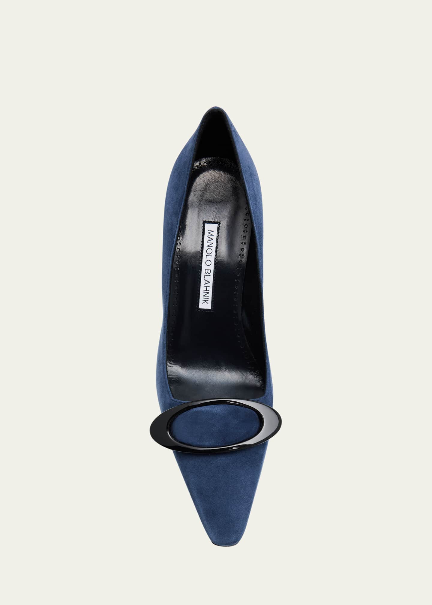 Manolo Blahnik Fenixhi Kid Suede Pumps Image 4 of 4