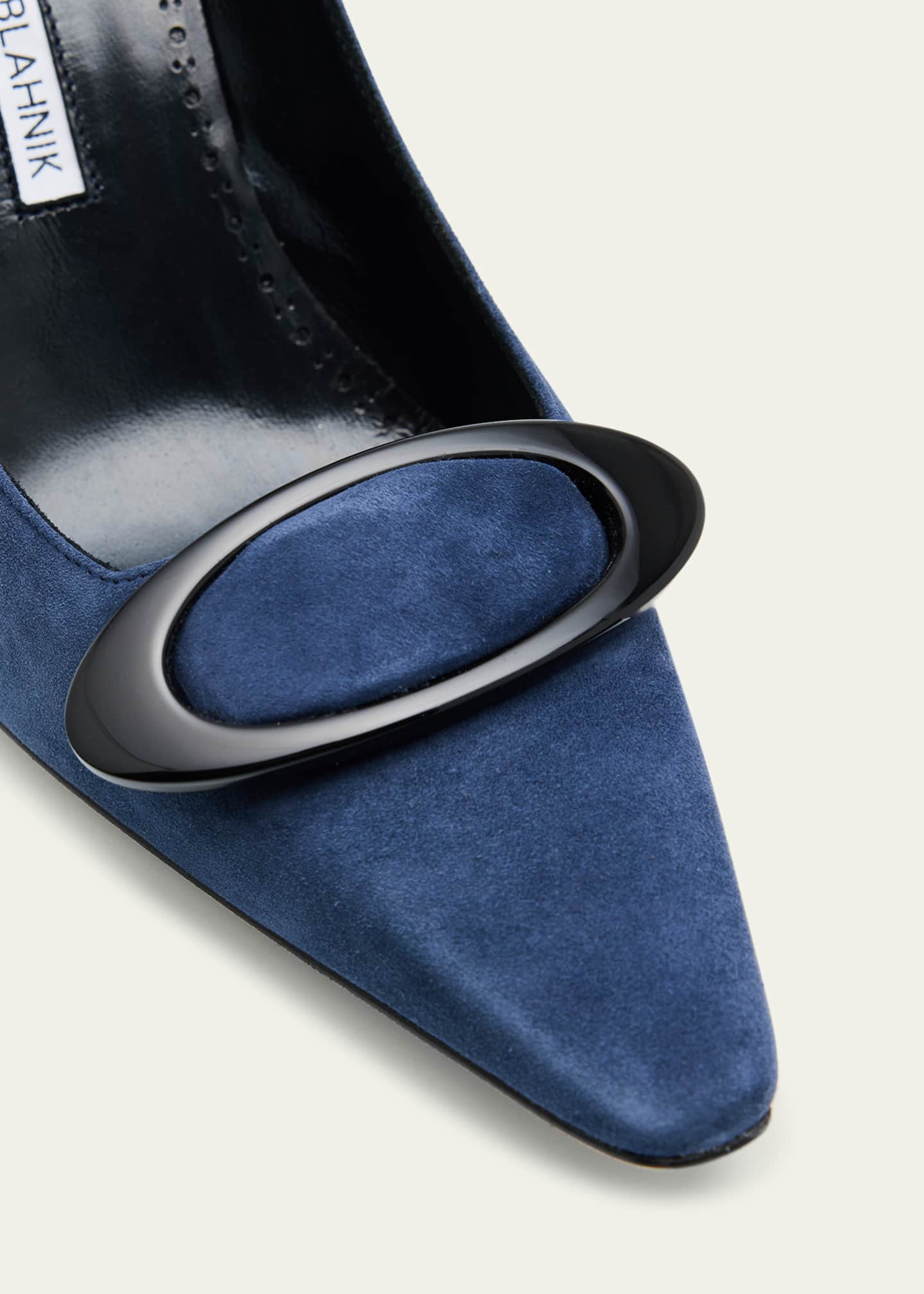 Manolo Blahnik Fenixhi Kid Suede Pumps Image 3 of 4