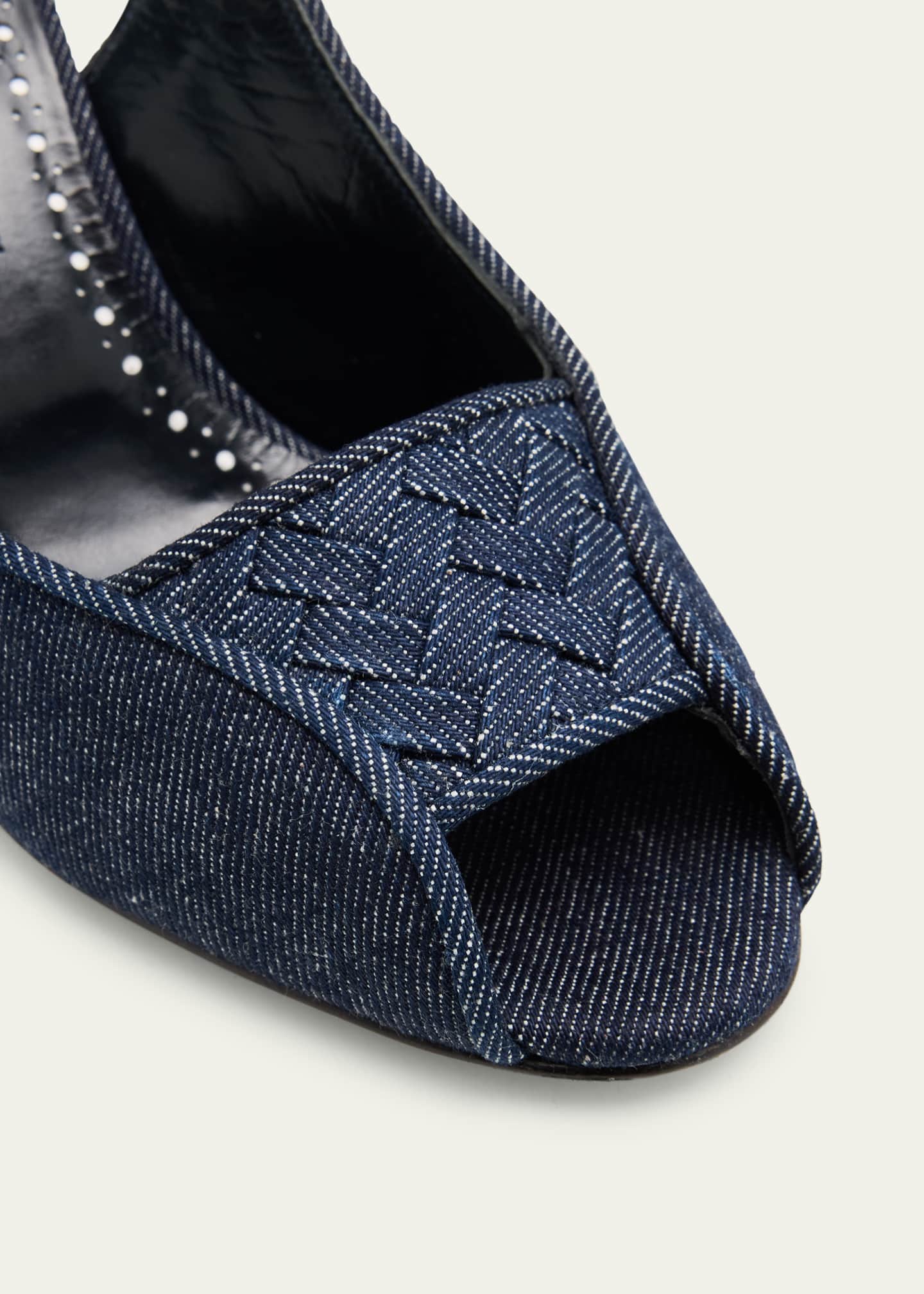 Manolo Blahnik Lonike Denim Slingback Sandals Image 5 of 6