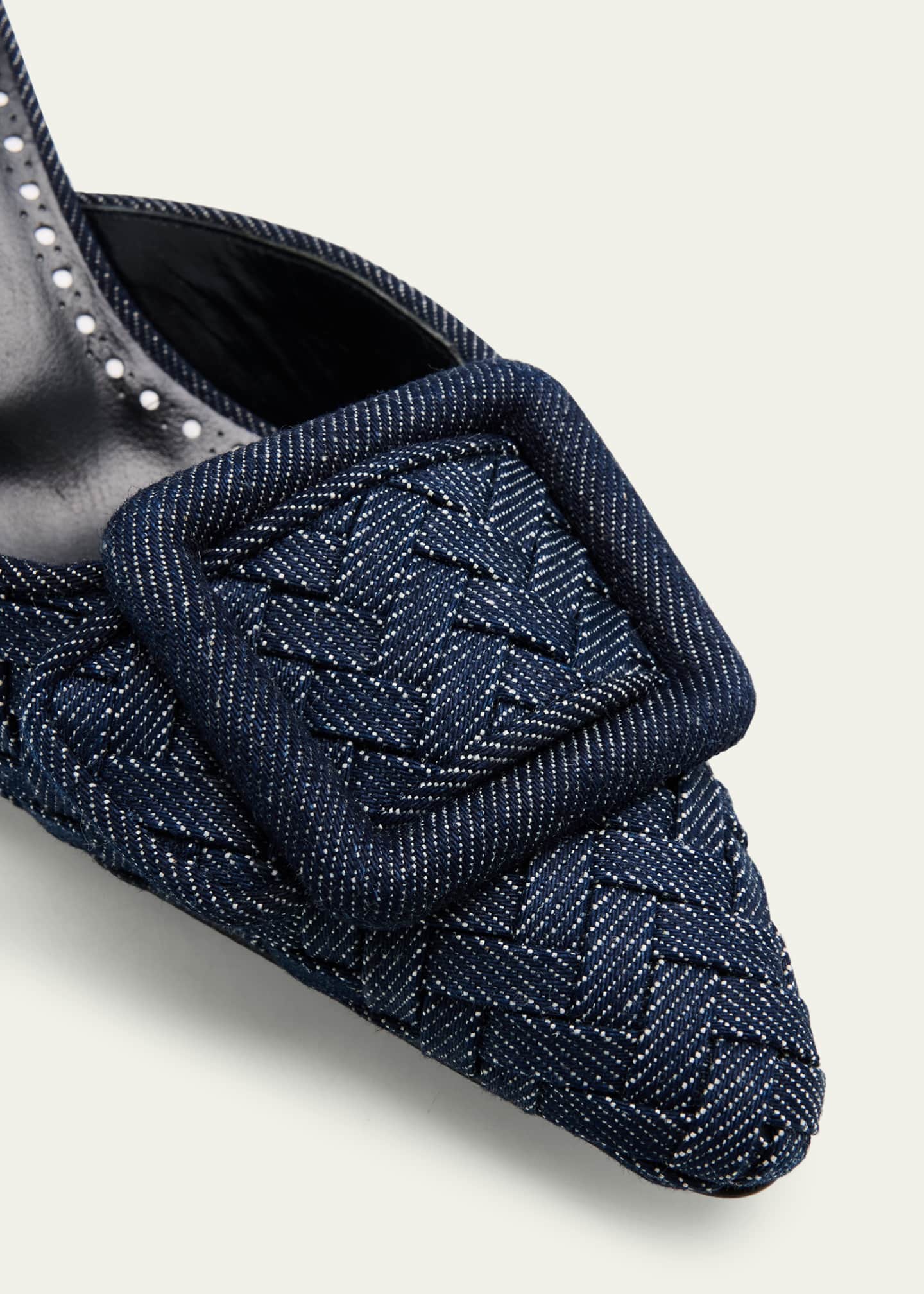 Manolo Blahnik Maysale Denim Buckle Mules Image 5 of 6