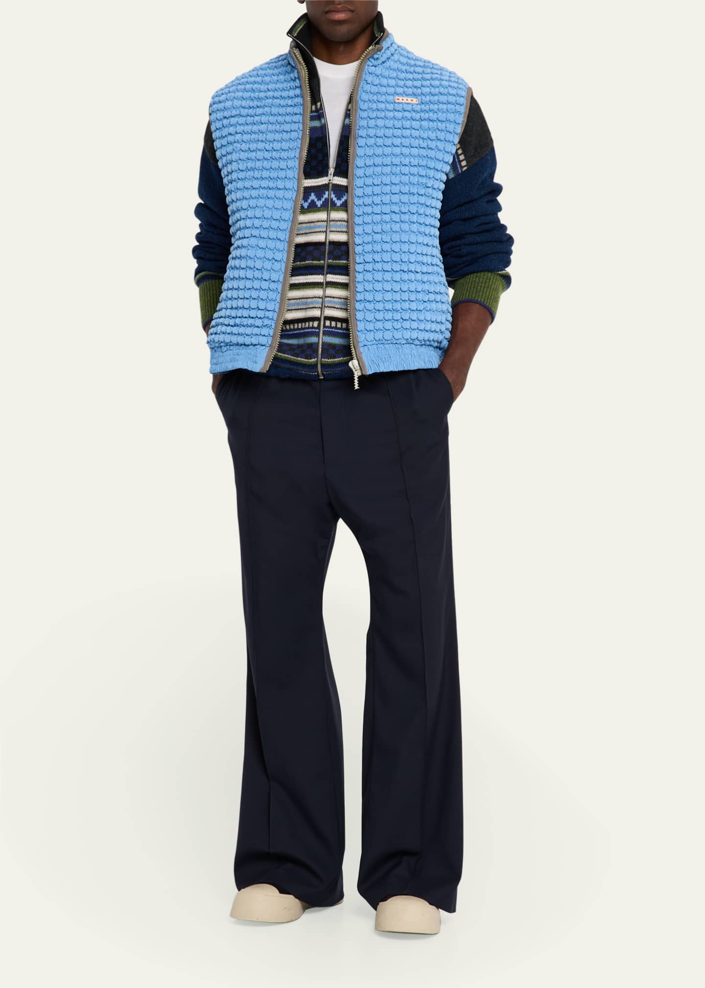 Marni Men's Mixed Stripe Jacquard Full-Zip Cardigan Image 2 of 5