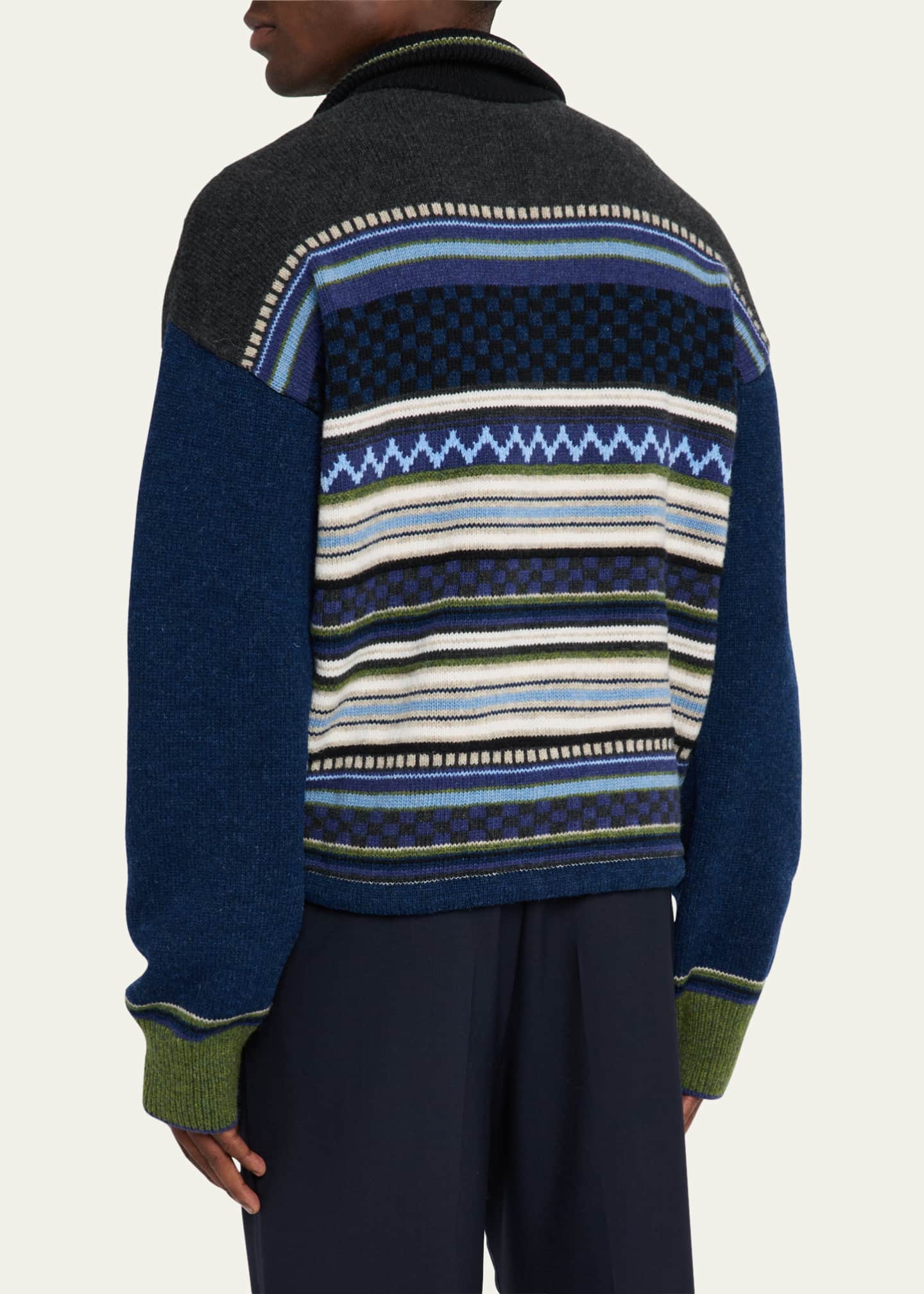 Marni Men's Mixed Stripe Jacquard Full-Zip Cardigan Image 3 of 5