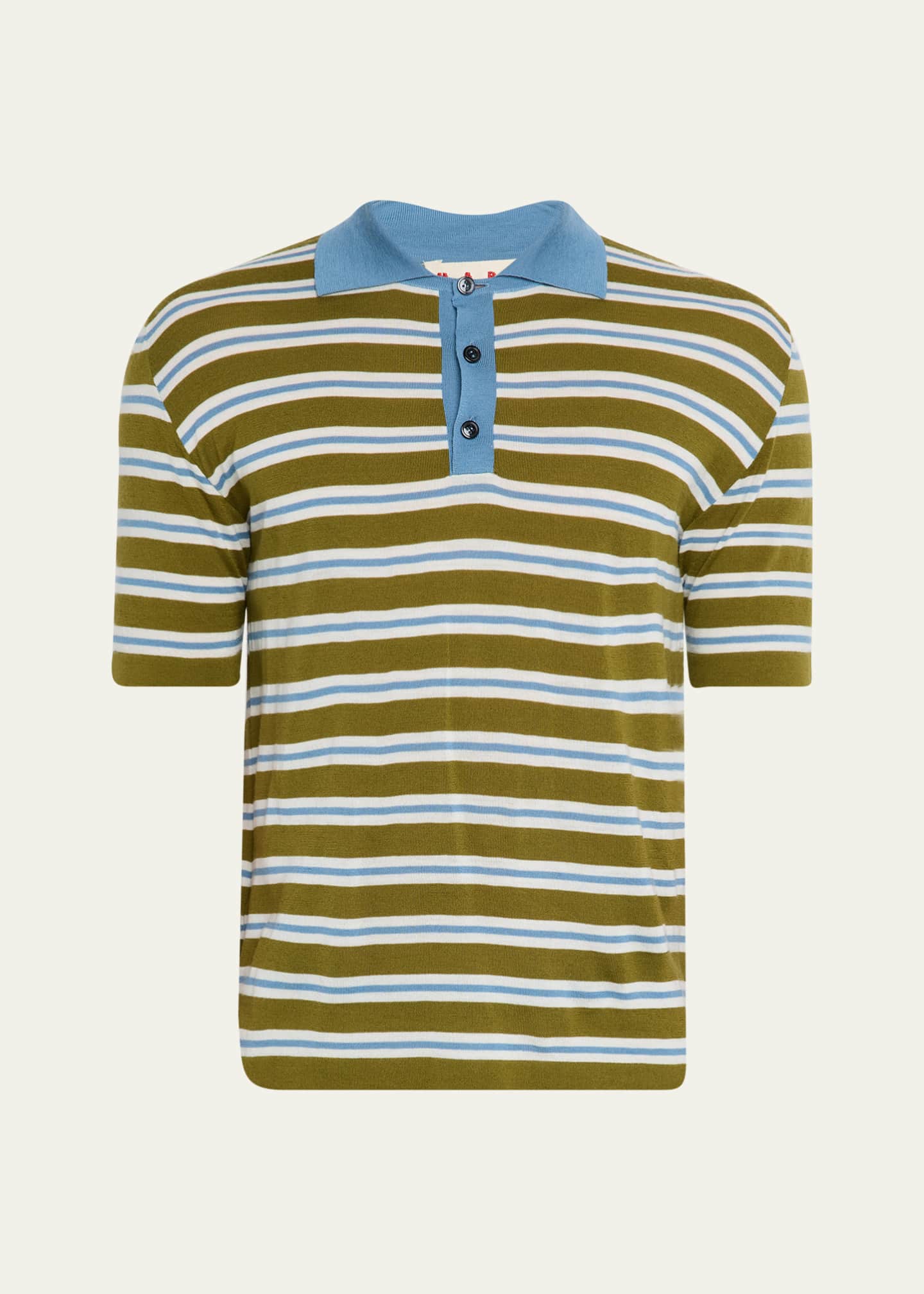 Marni Striped Polo Shirt | Brown | FARFETCH