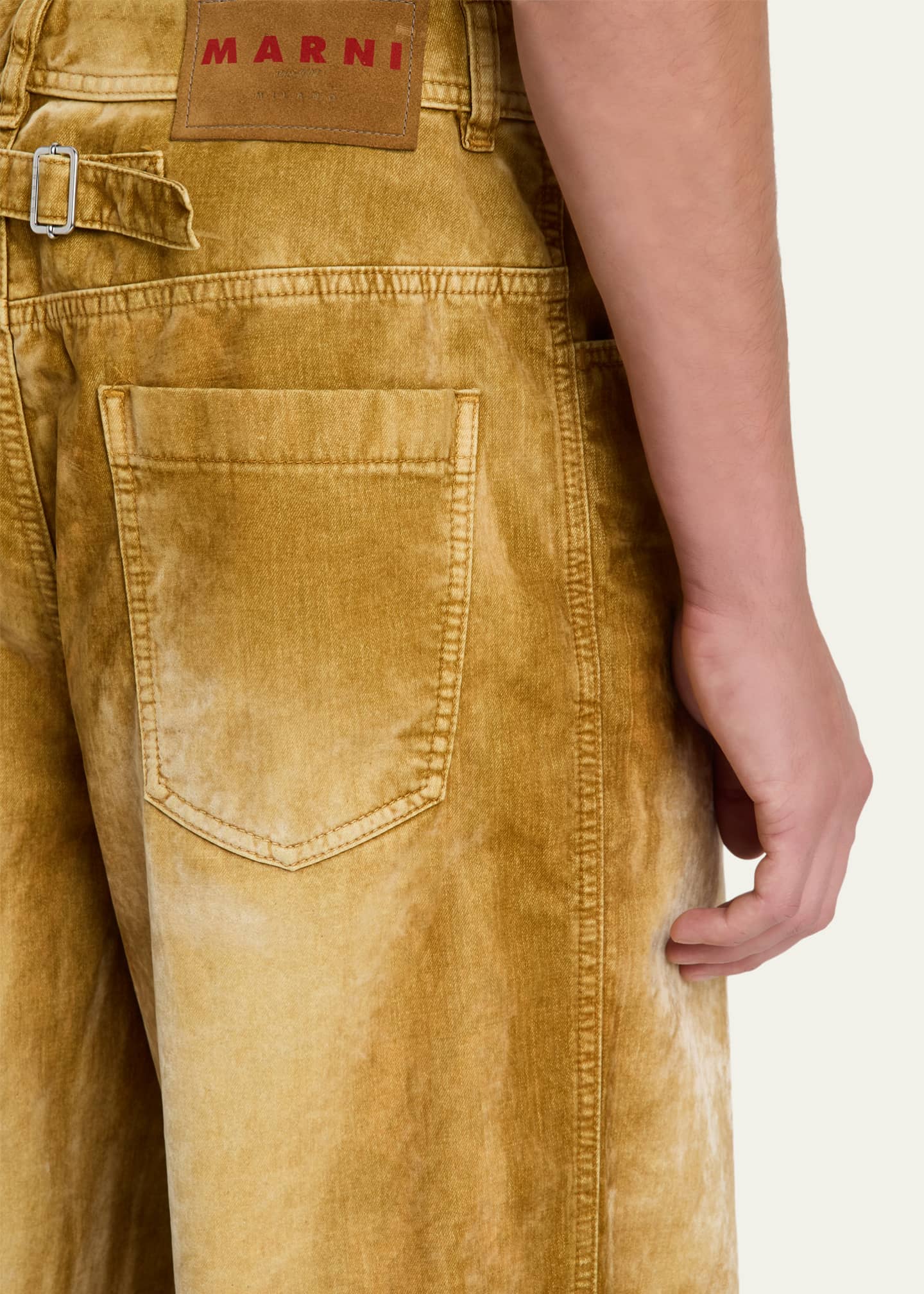 Marni Men's Relaxed-Fit Flocked Jeans Image 5 of 5