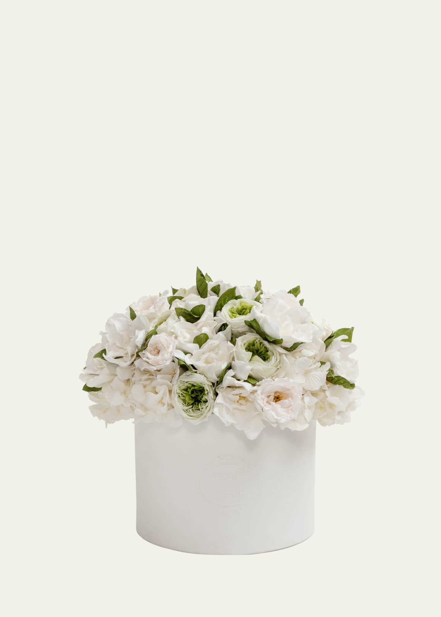 Venus ET Fleur Eternity Gardenias and Roses in Thalia Porcelain Vase, 11" Tall