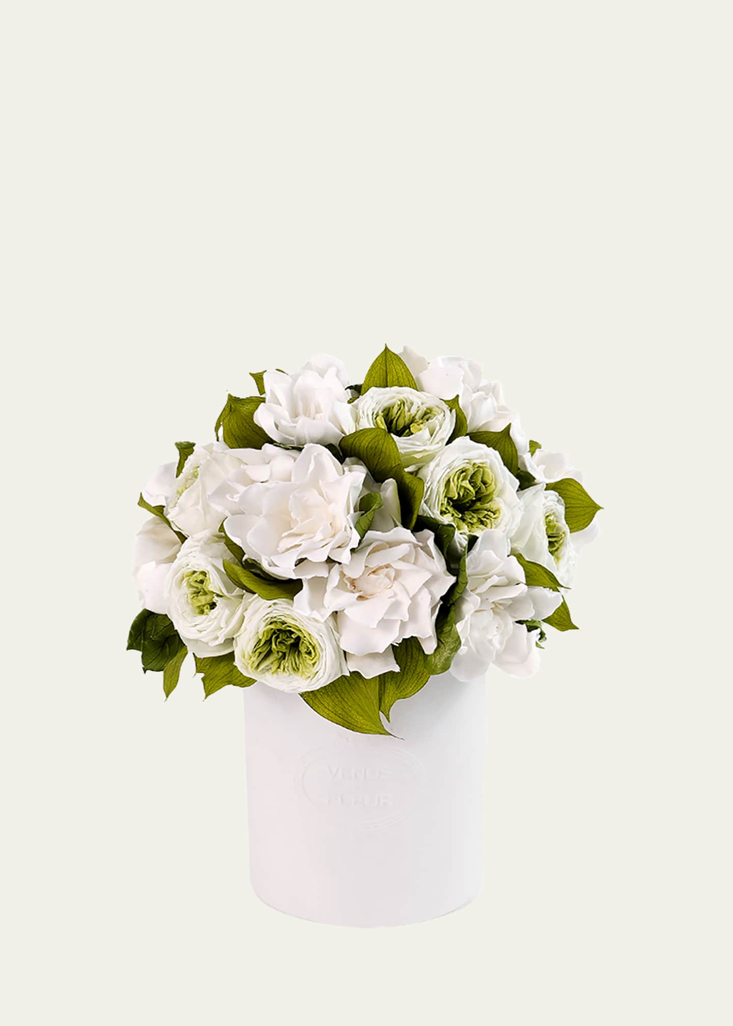 Venus ET Fleur Eternity Gardenias and Roses in Fleura Porcelain Vase, 9" Tall
