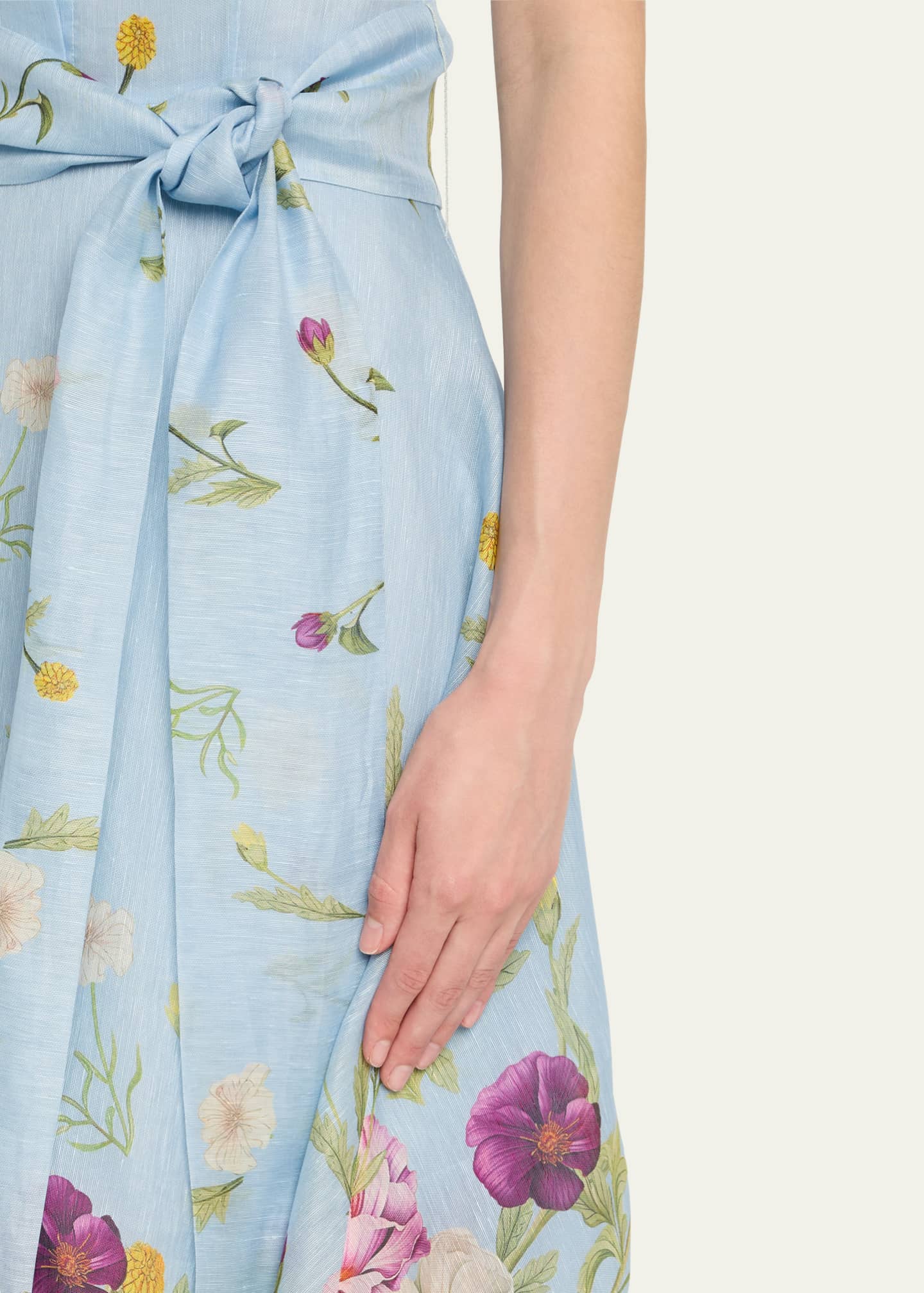 Rickie Freeman for Teri Jon Sleeveless Floral-Print Midi Shirtdress Image 5 of 5
