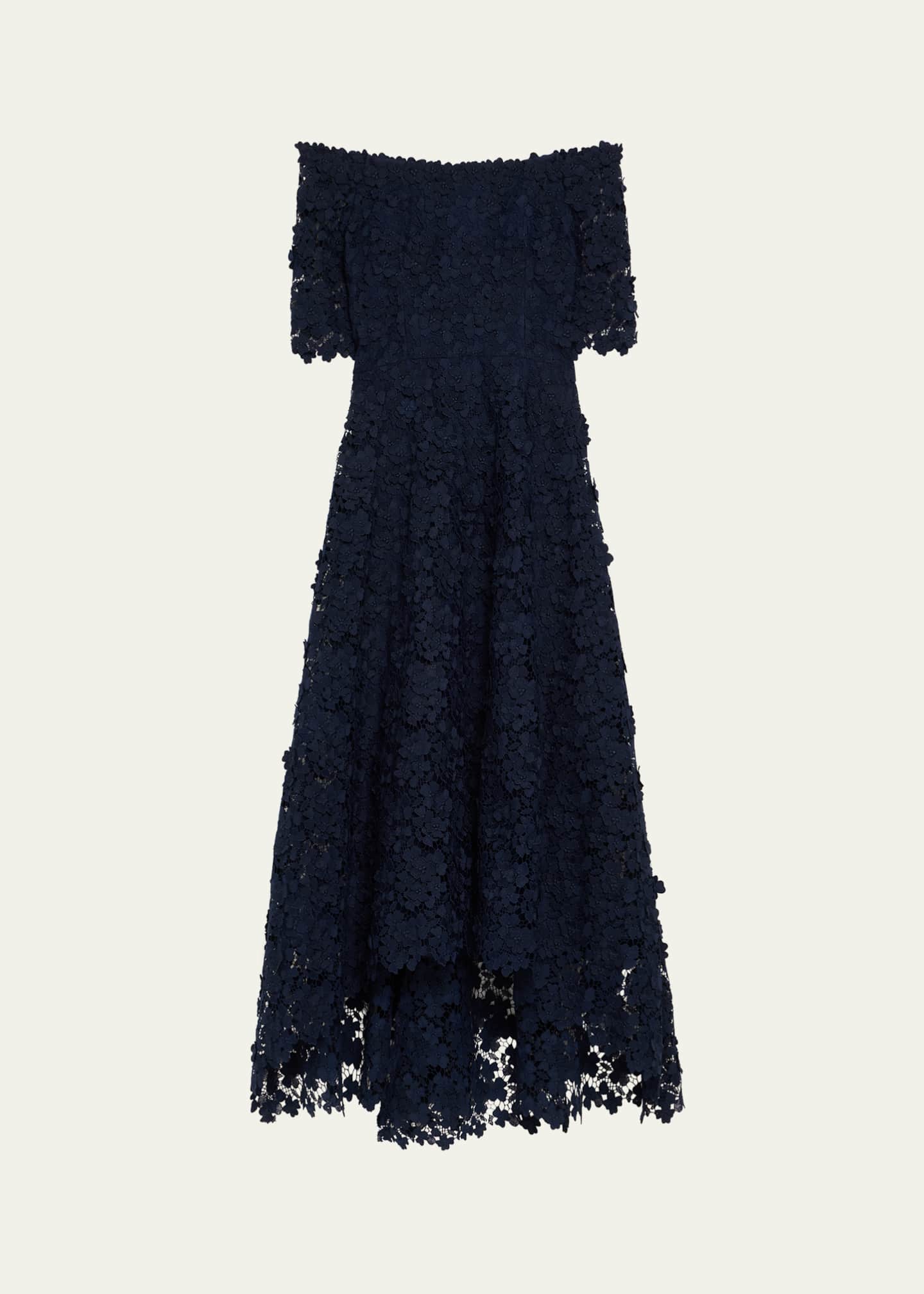 Rickie Freeman for Teri Jon High-Low Floral Lace Maxi Dress Image 1 of 5