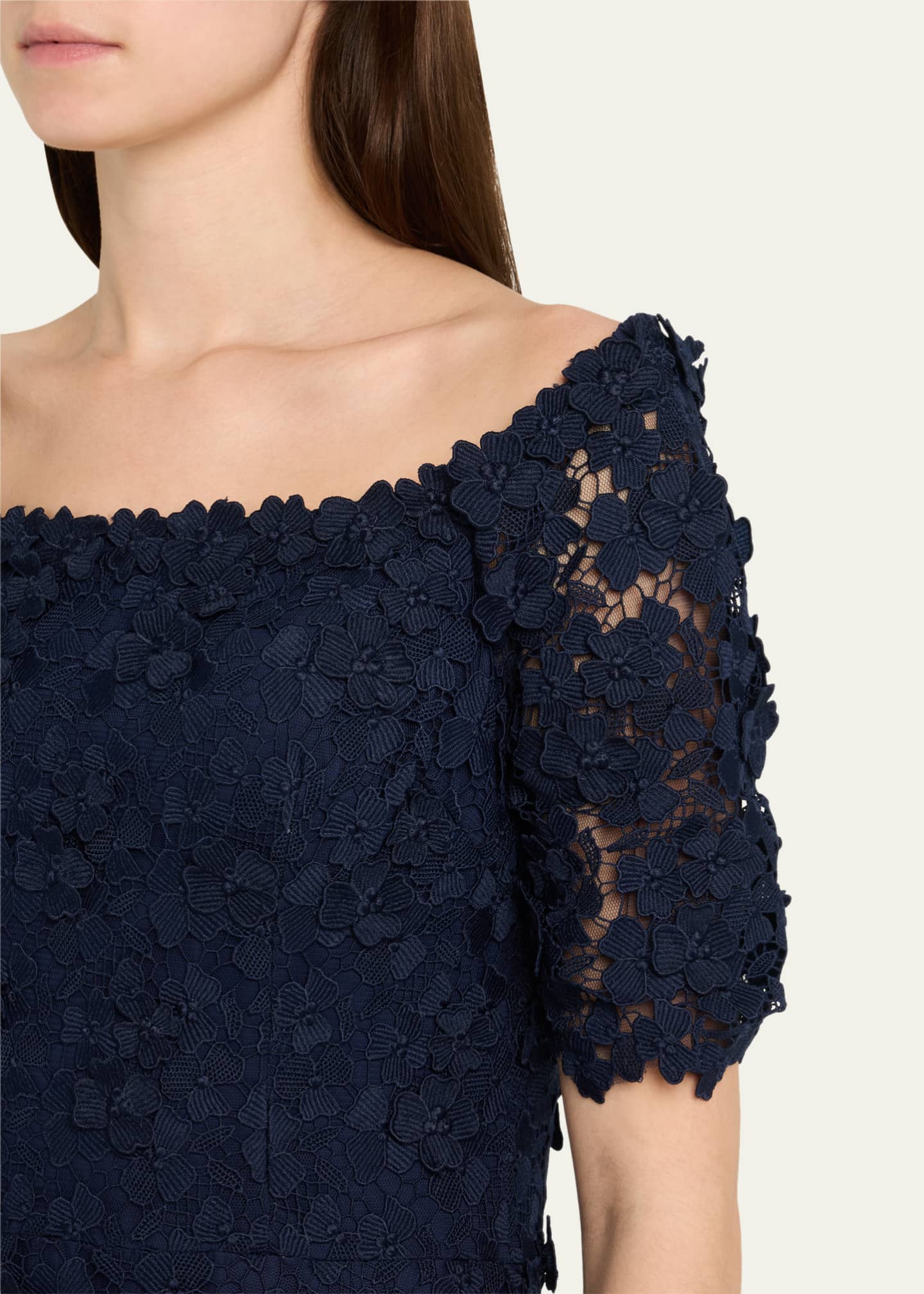 Rickie Freeman for Teri Jon High-Low Floral Lace Maxi Dress Image 5 of 5