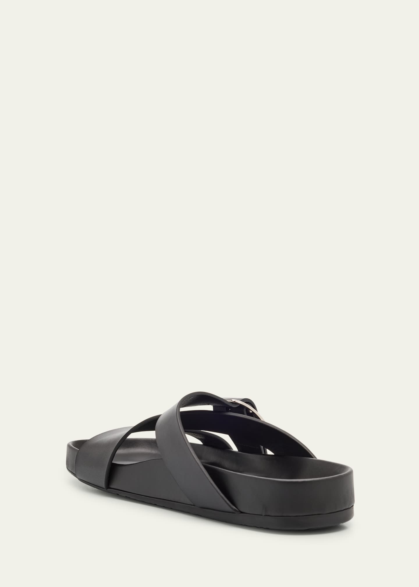 Loewe Men's Ease Calfskin Buckle Slide Sandals Image 4 of 6