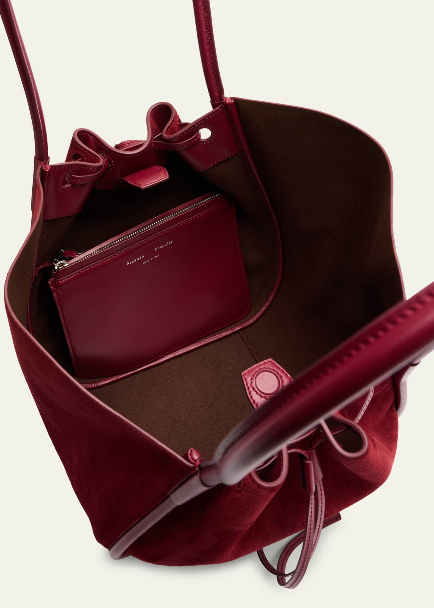 Proenza Schouler Large Ruched Suede Tote Bag Image 4 of 6