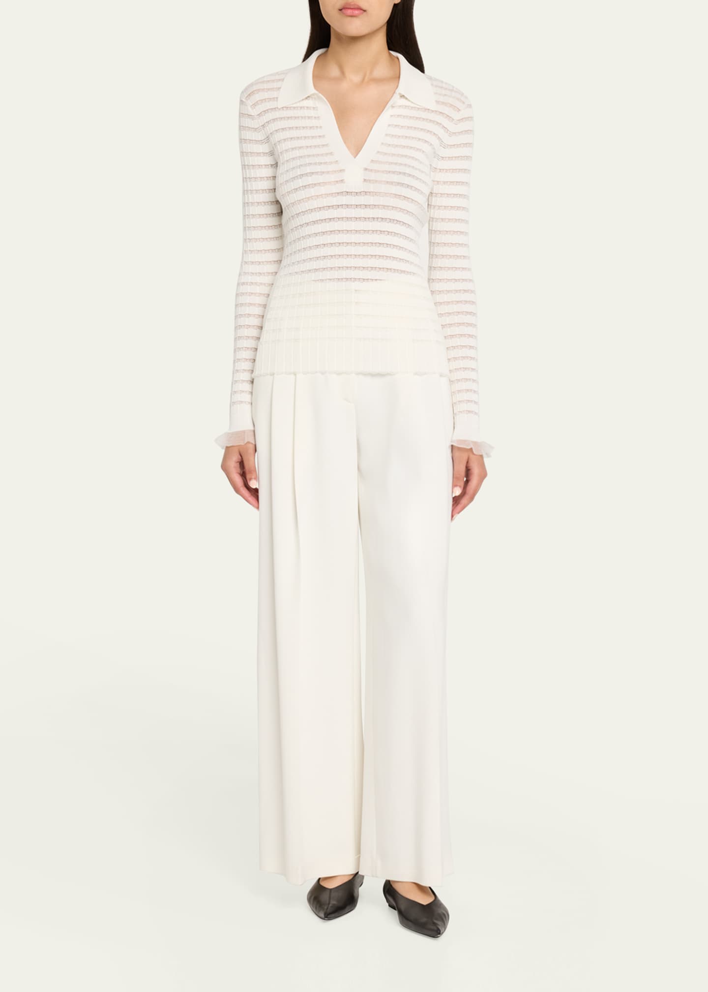 3.1 Phillip Lim Long-Sleeve Polo Top Image 2 of 5
