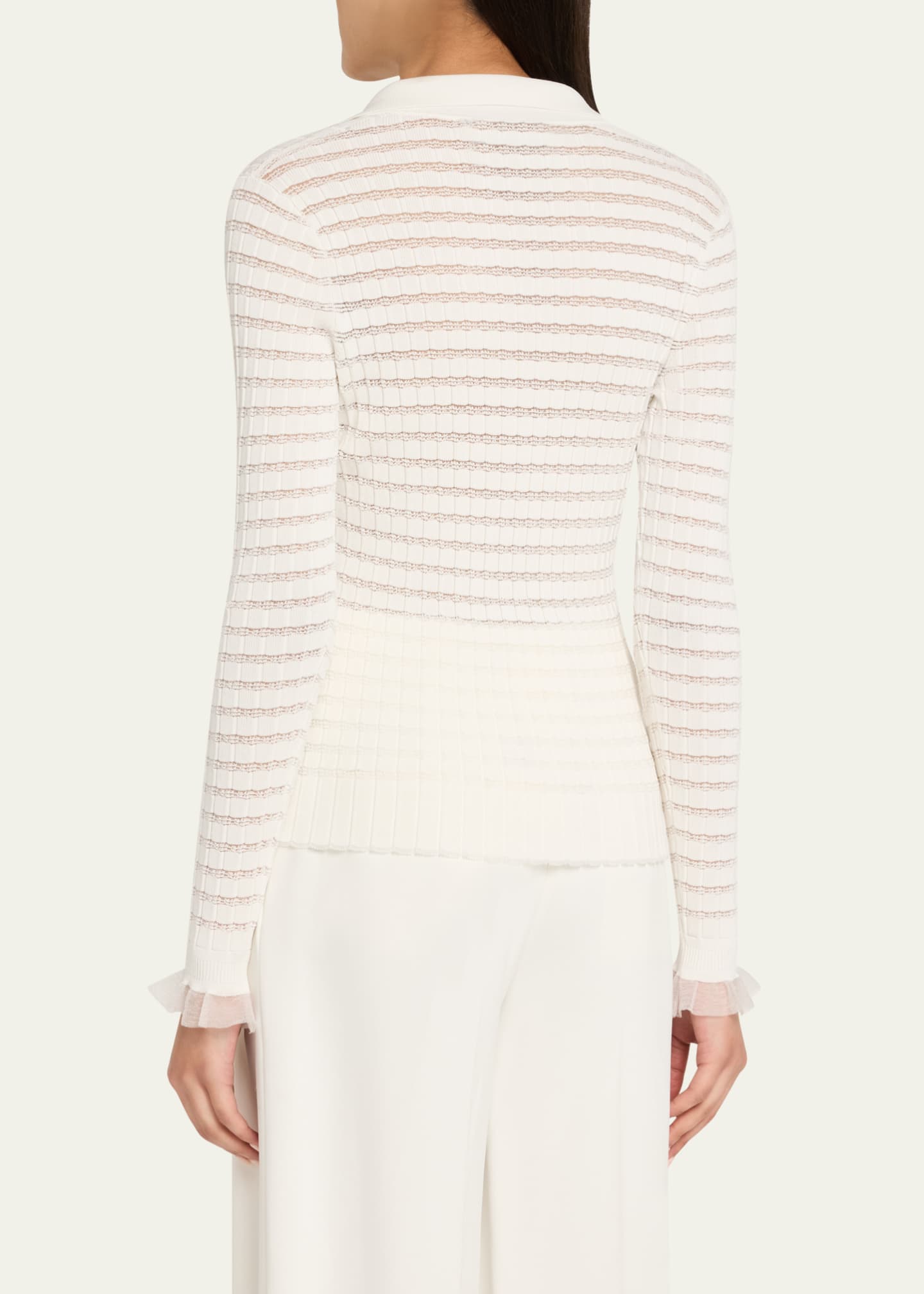 3.1 Phillip Lim Long-Sleeve Polo Top Image 3 of 5