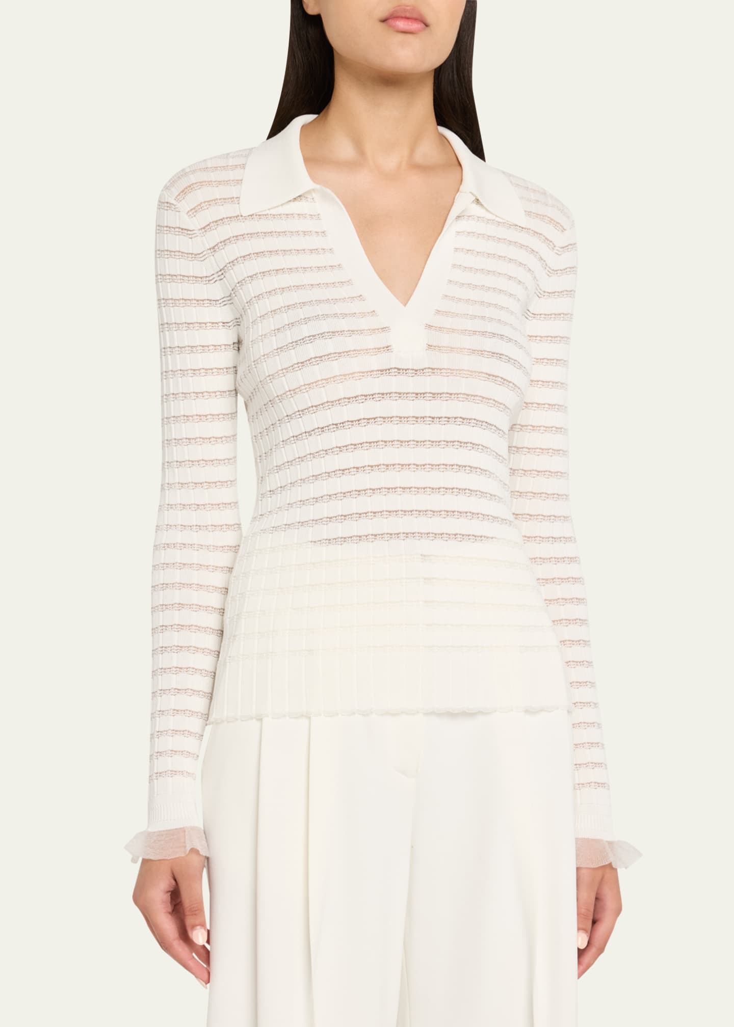 3.1 Phillip Lim Long-Sleeve Polo Top Image 4 of 5