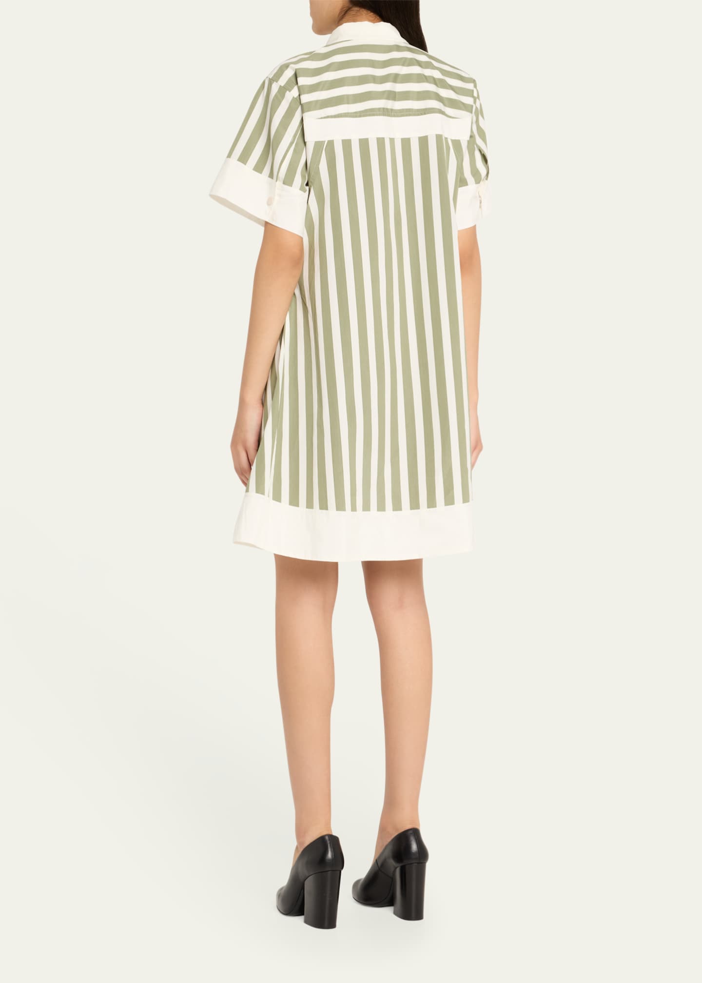 3.1 Phillip Lim Stripe Short-Sleeve Shirt Dress Image 3 of 5