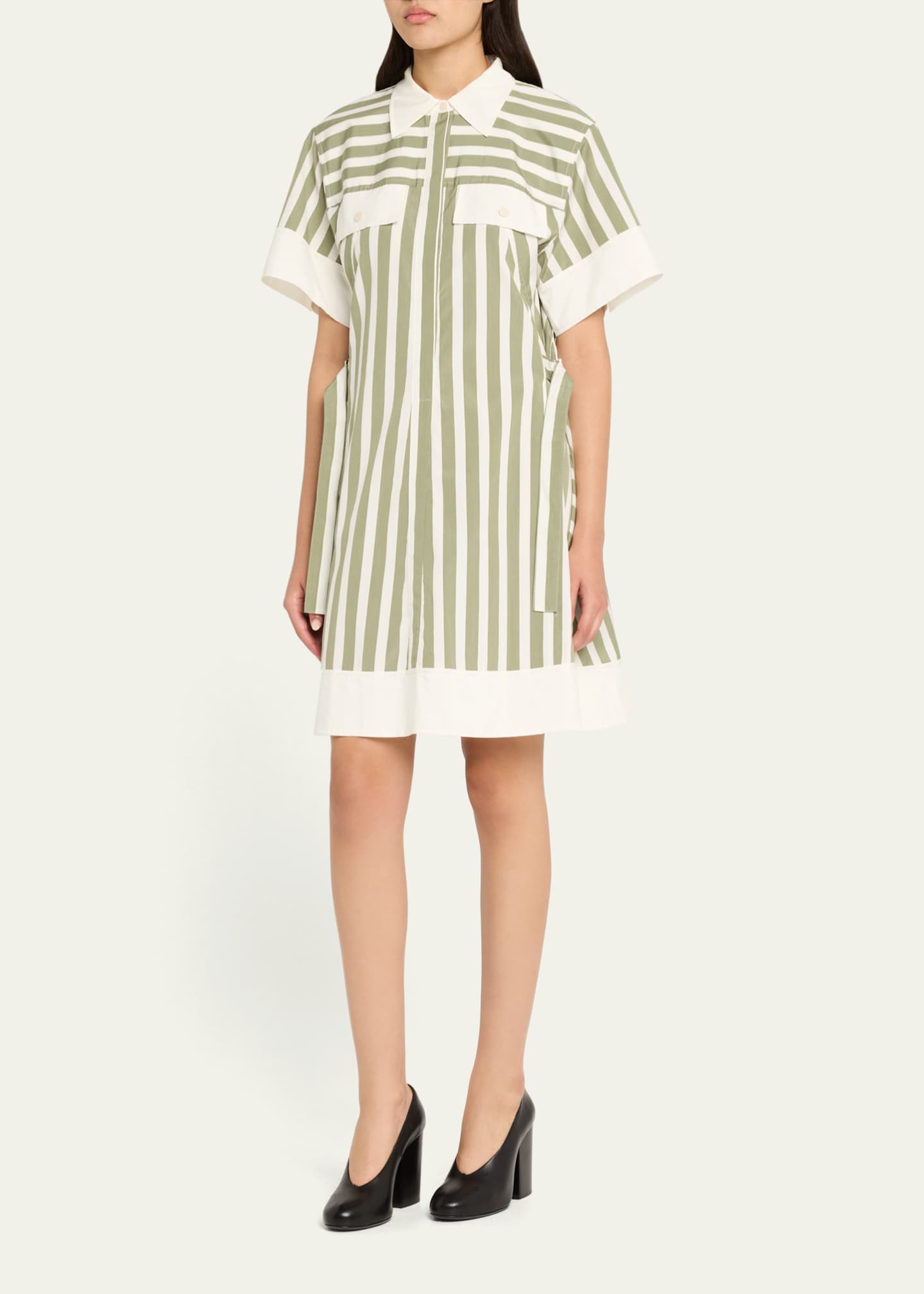 3.1 Phillip Lim Stripe Short-Sleeve Shirt Dress Image 4 of 5