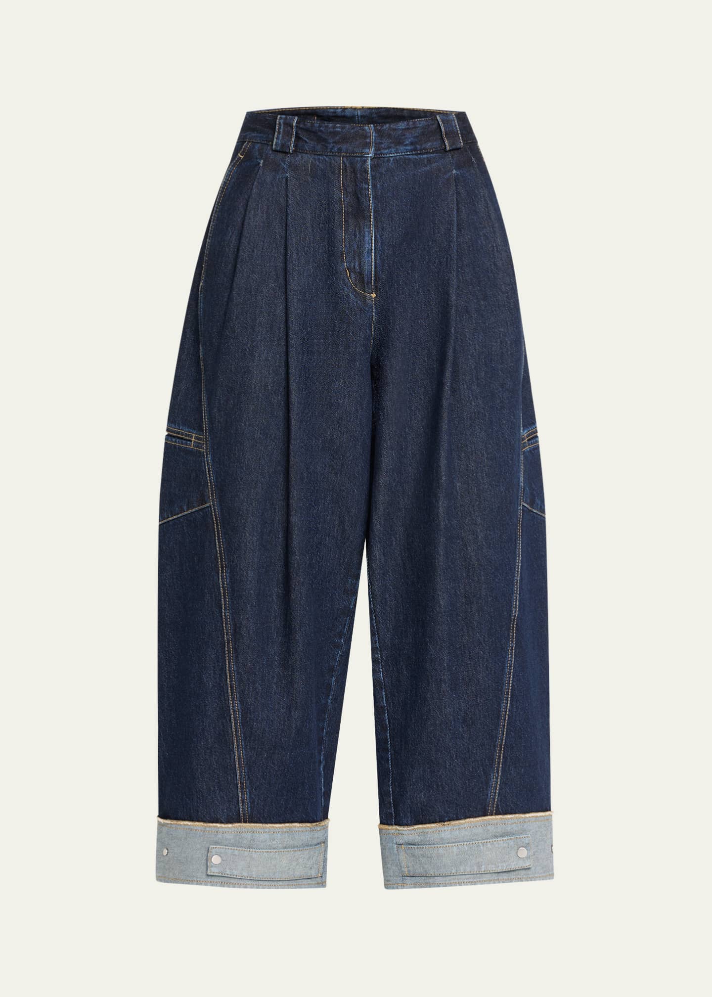 3.1 Phillip Lim Curved Wide-Leg Cropped Jeans Image 1 of 5