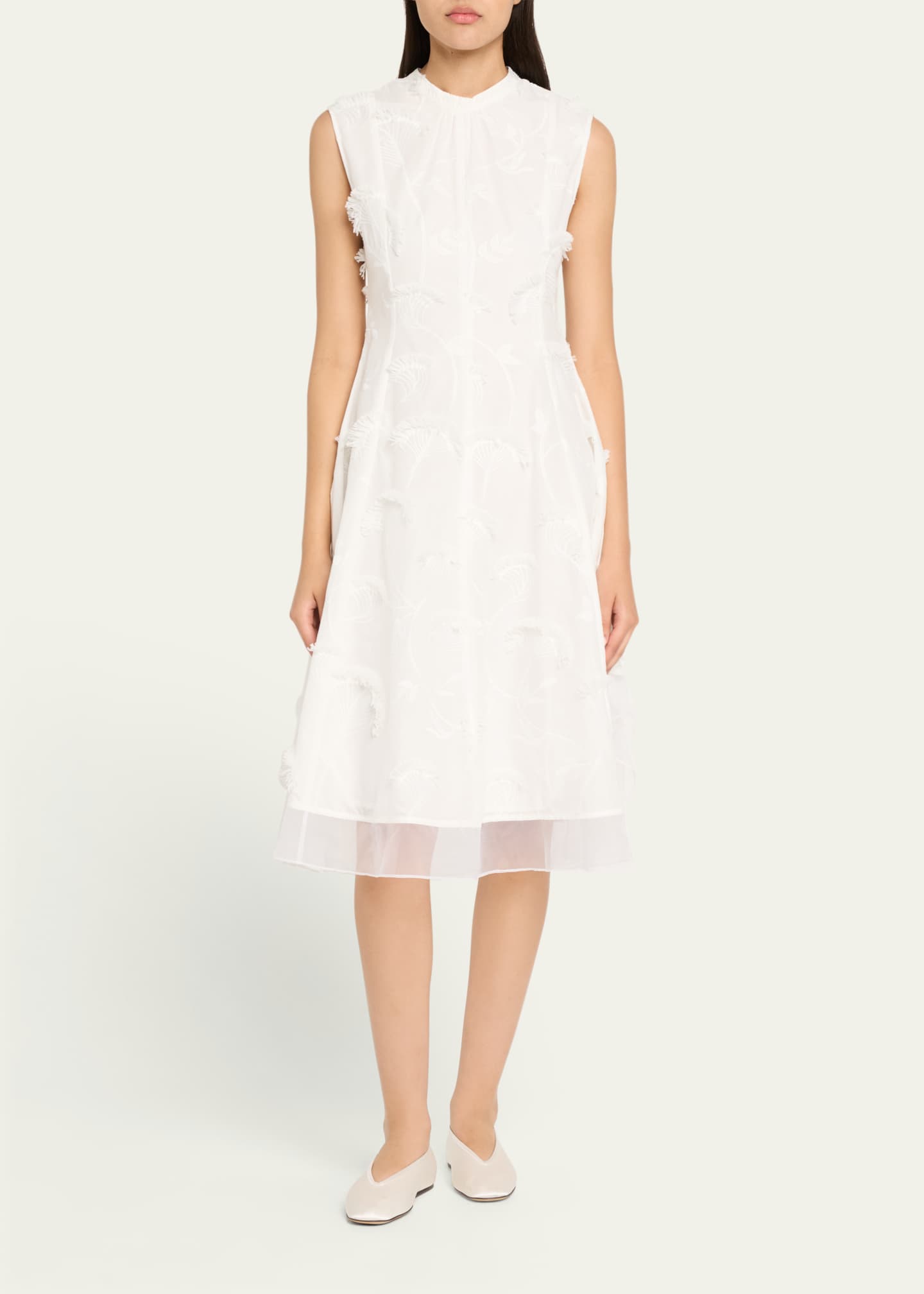 3.1 Phillip Lim Embroidered Organza Sleeveless Midi Dress Image 2 of 5