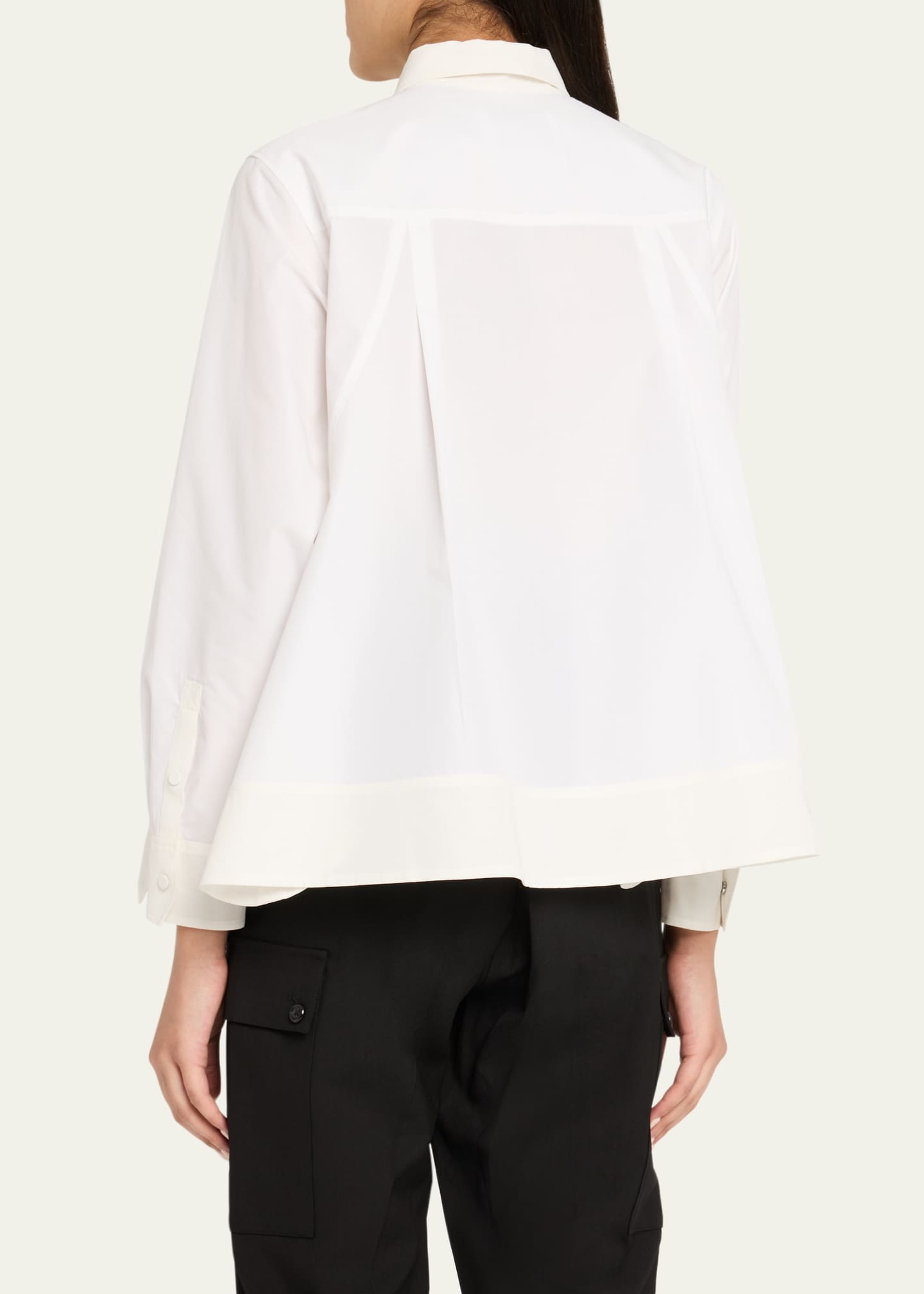 3.1 Phillip Lim Flounce-Hem Long-Sleeve Shirt Image 3 of 5