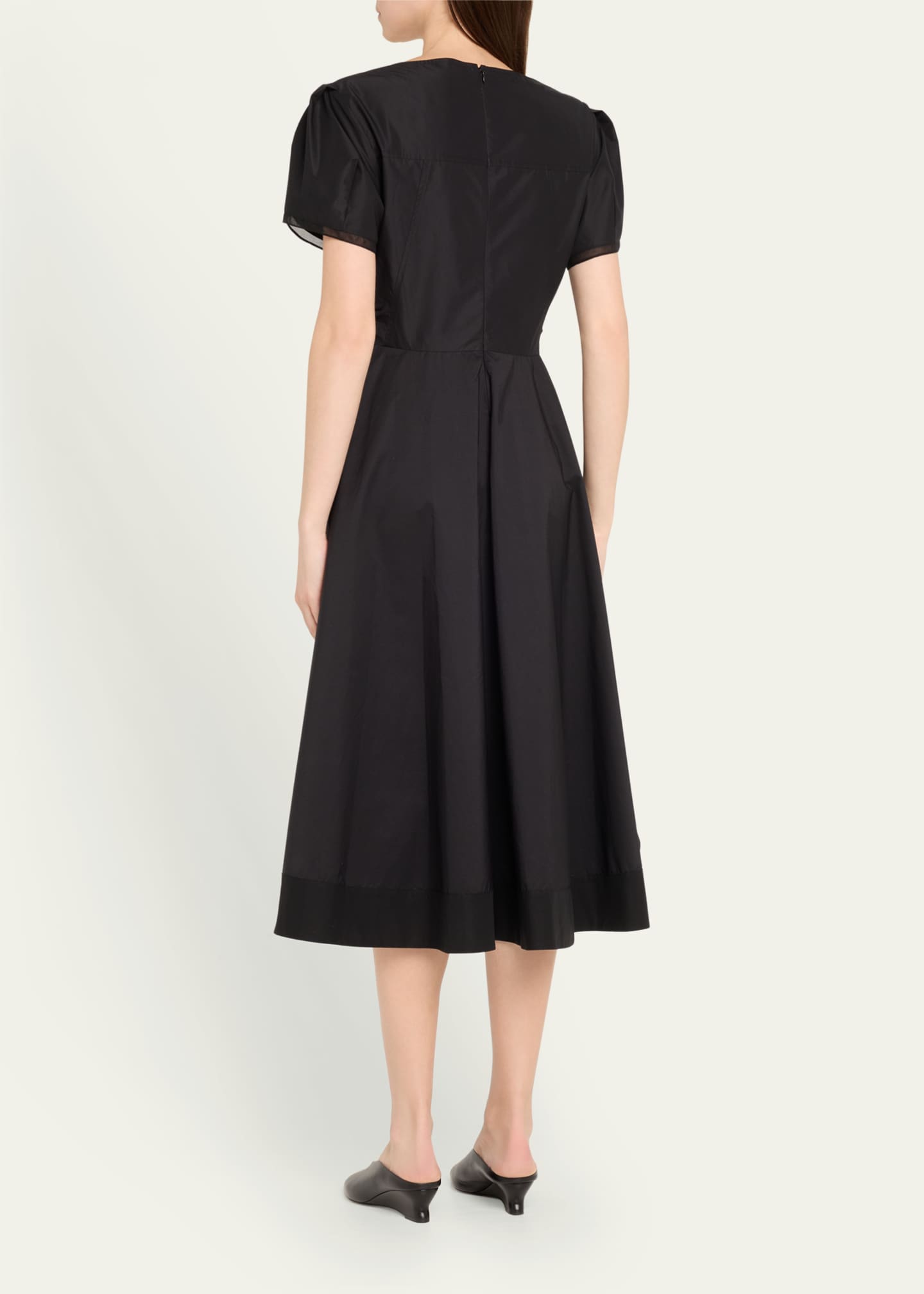 3.1 Phillip Lim V-Neck Tulip-Sleeve Midi Dress Image 3 of 5