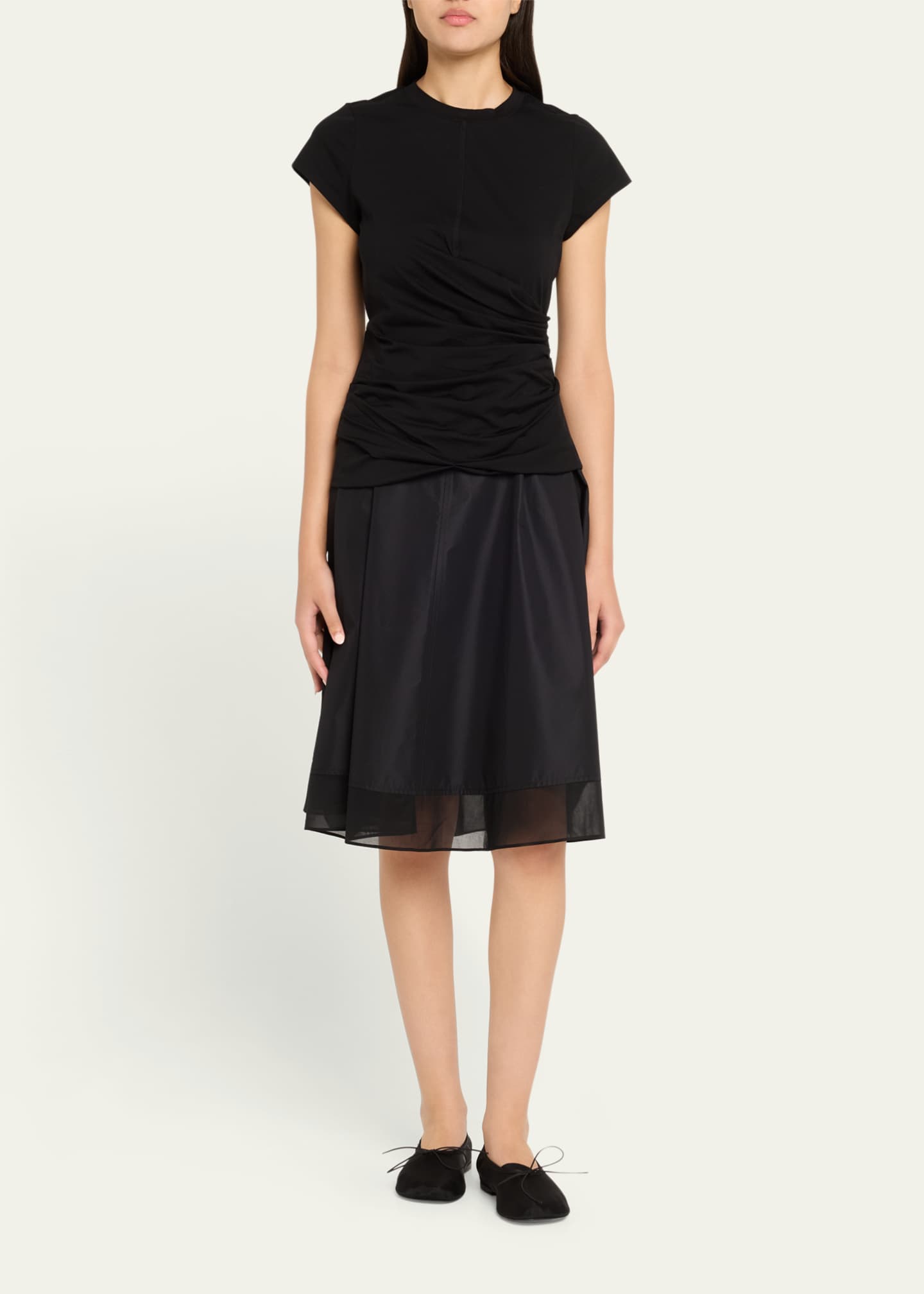 3.1 Phillip Lim Draped Short-Sleeve Tee Image 2 of 5