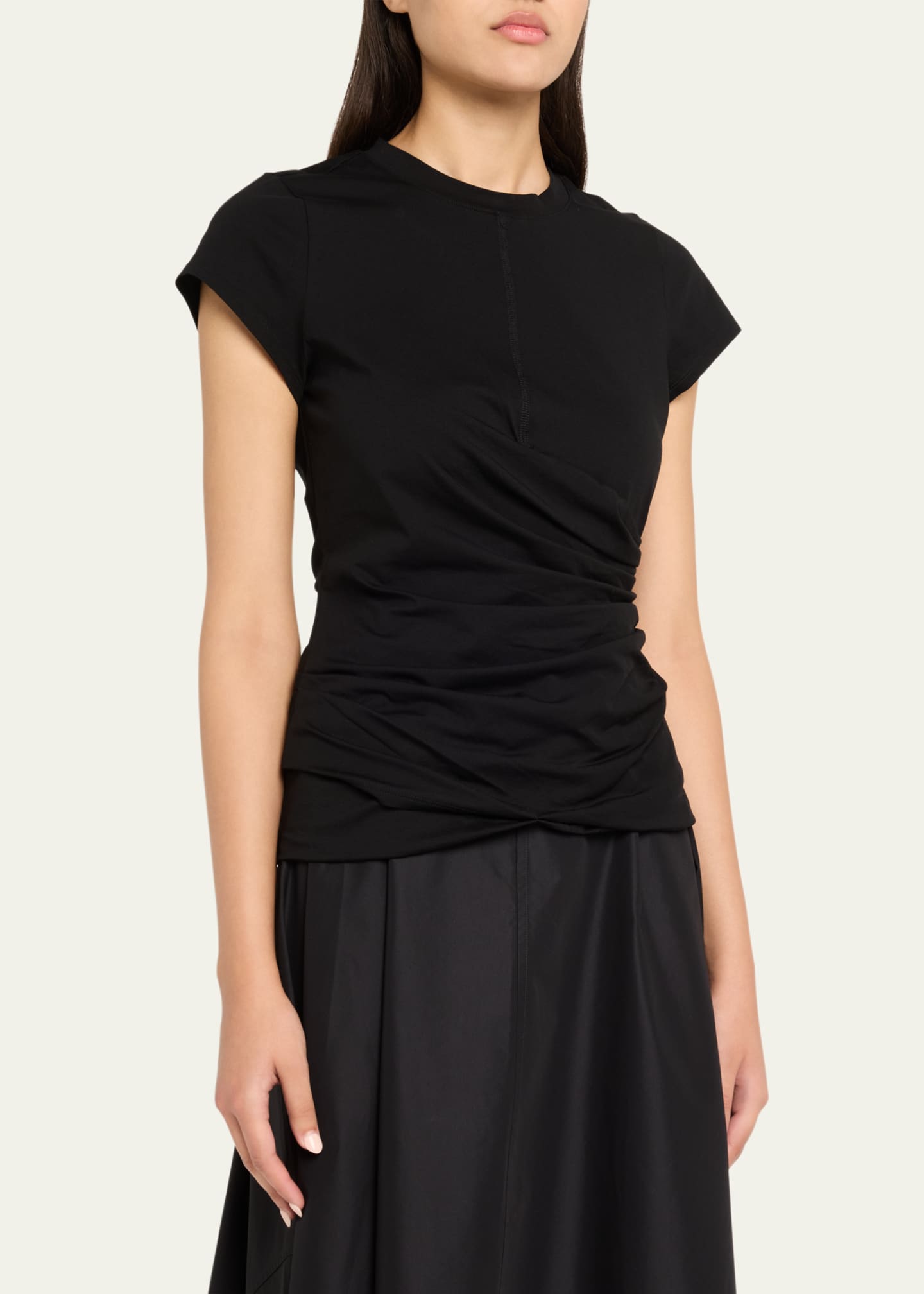 3.1 Phillip Lim Draped Short-Sleeve Tee Image 4 of 5