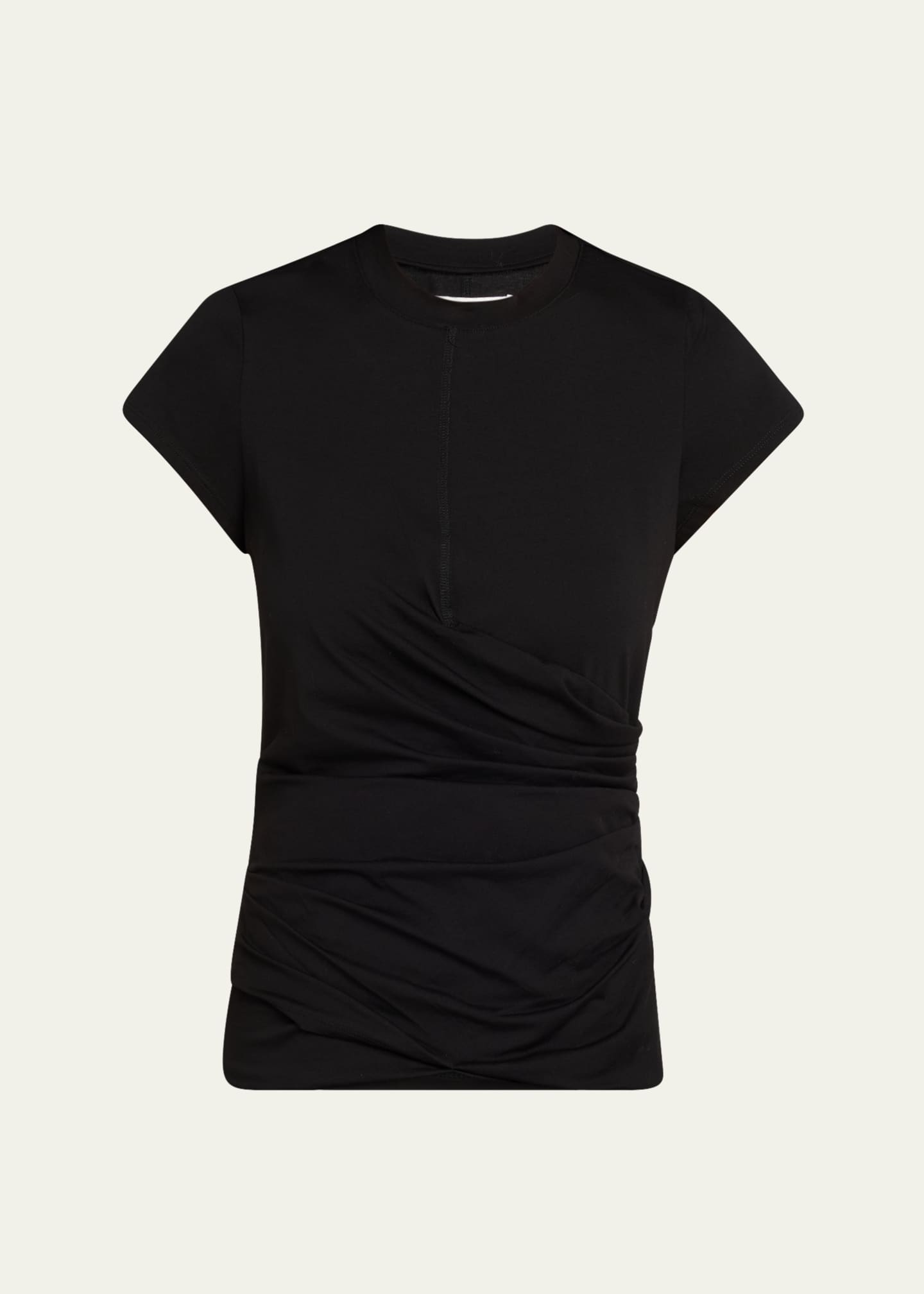 3.1 Phillip Lim Draped Short-Sleeve Tee Image 1 of 5