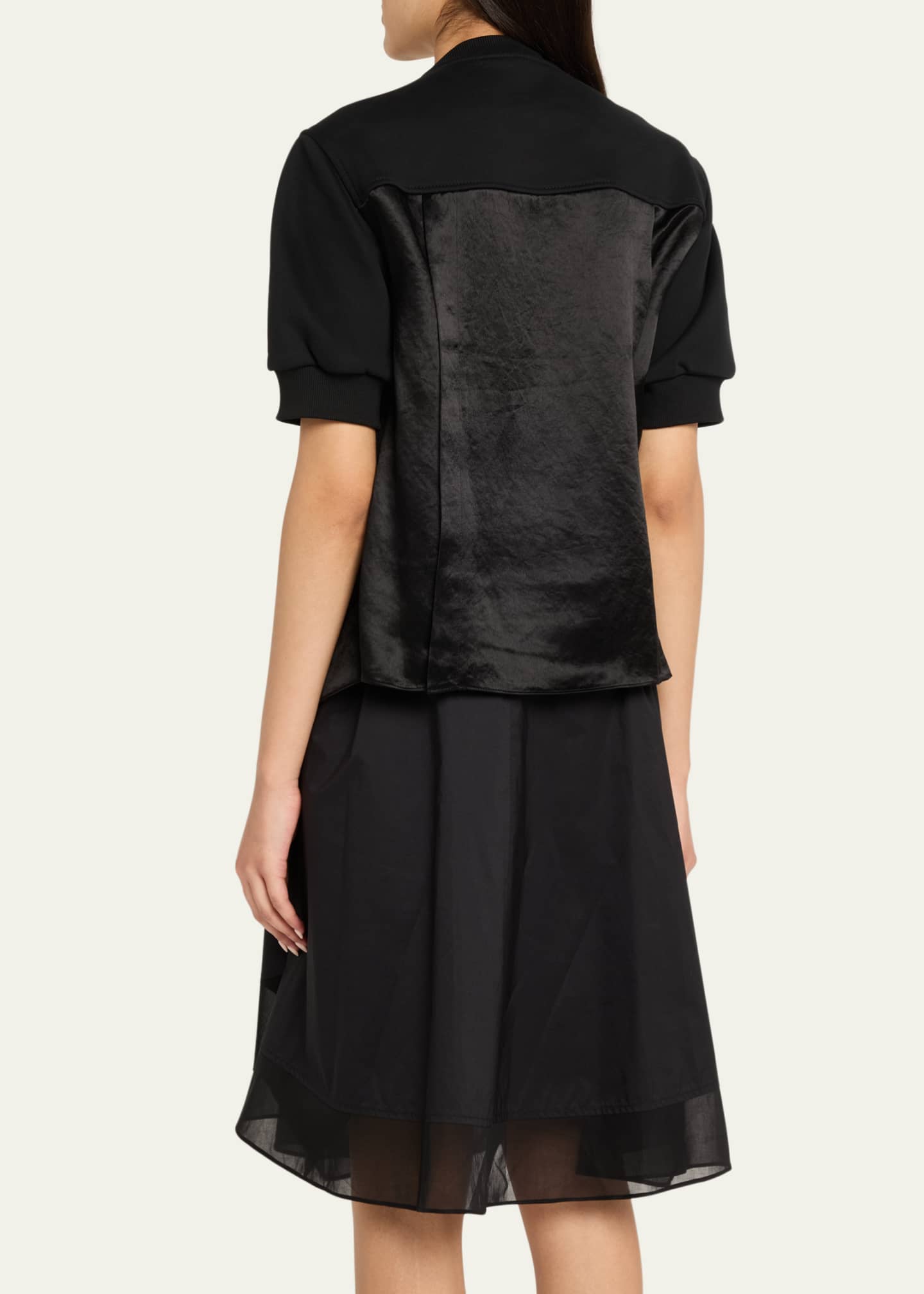 3.1 Phillip Lim Satin Combo Flounce Top Image 3 of 5