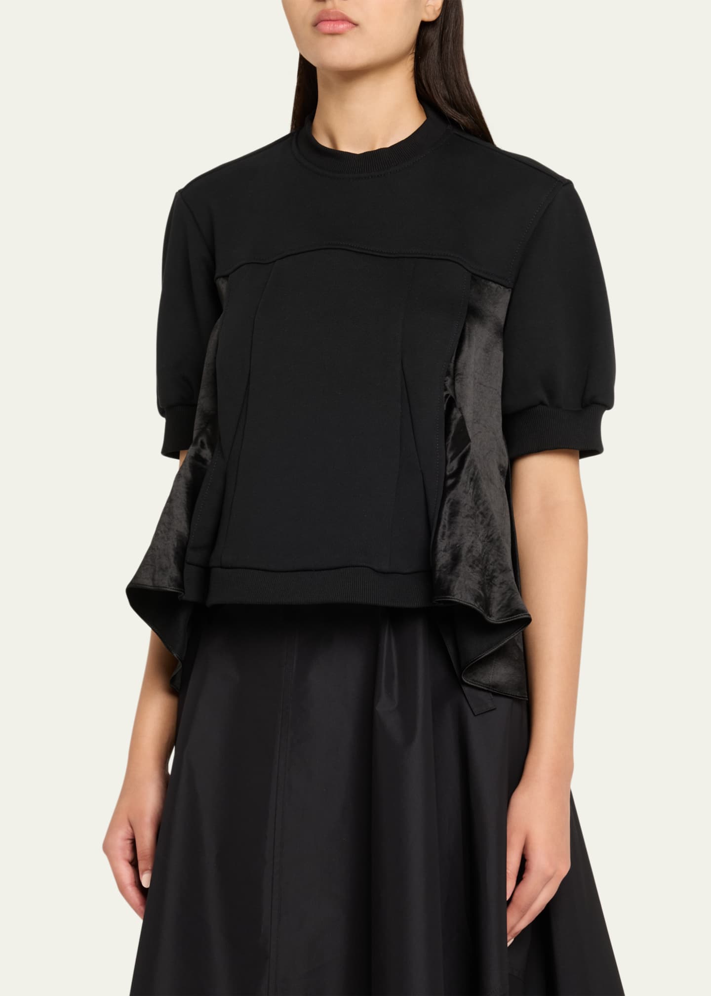 3.1 Phillip Lim Satin Combo Flounce Top Image 4 of 5