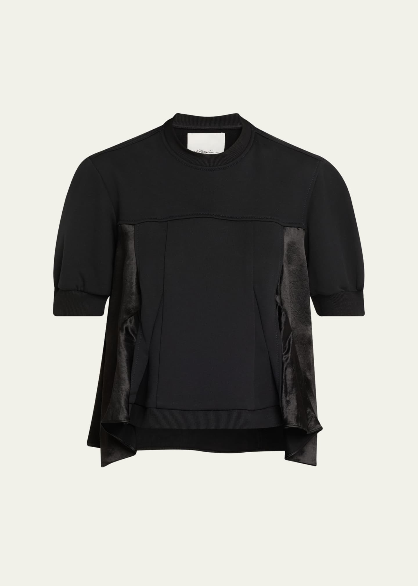 3.1 Phillip Lim Satin Combo Flounce Top Image 1 of 5