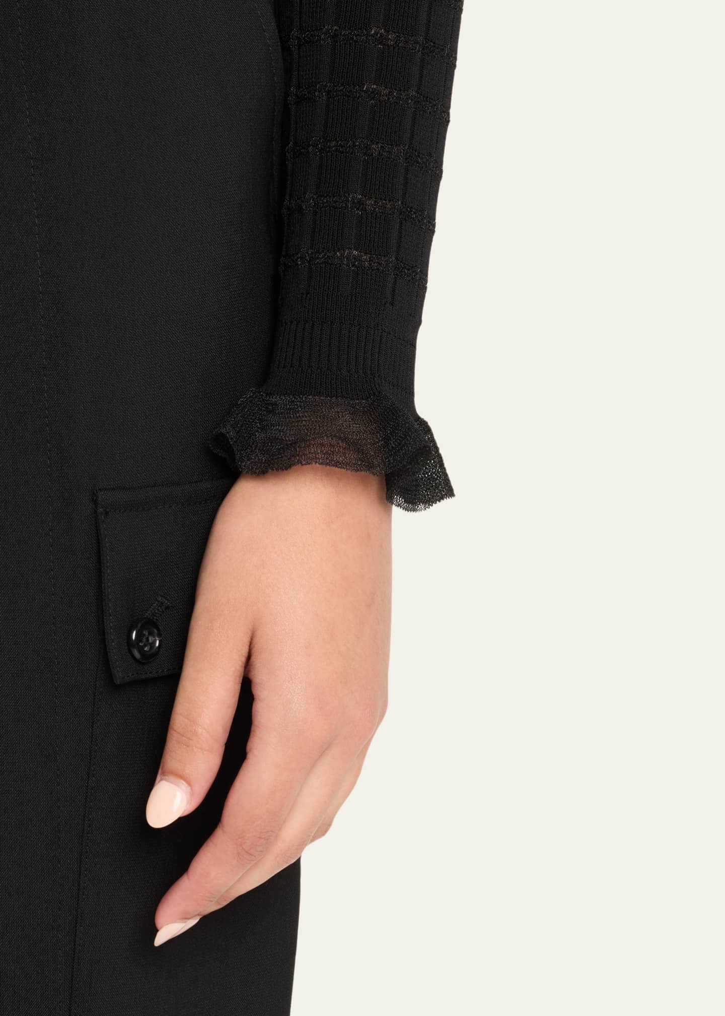 3.1 Phillip Lim Ruffle-Trim V-Neck Cardigan Image 5 of 5