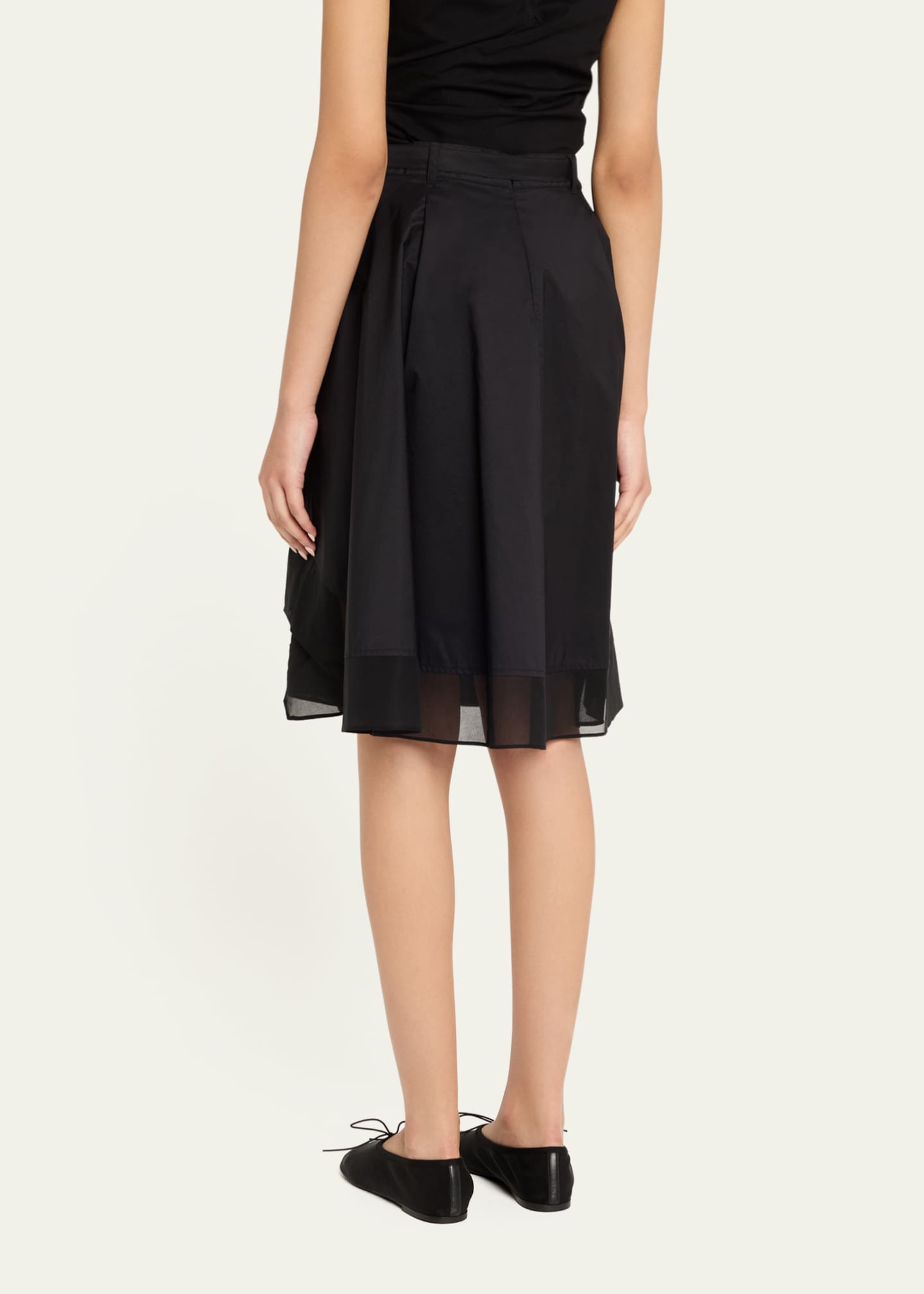 3.1 Phillip Lim Flounce Chiffon-Hem Midi Skirt Image 3 of 5