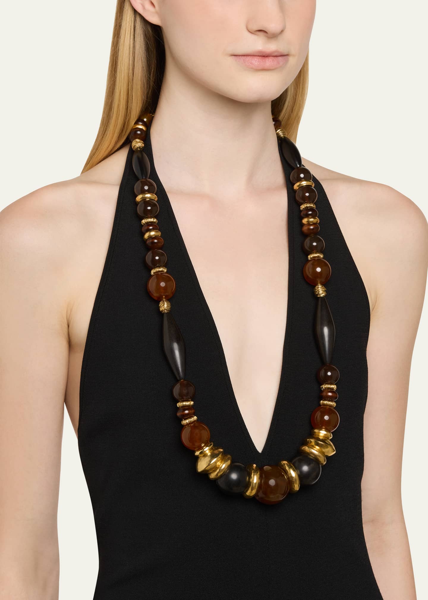 Saint Laurent Mixed Bead Necklace Image 2 of 4