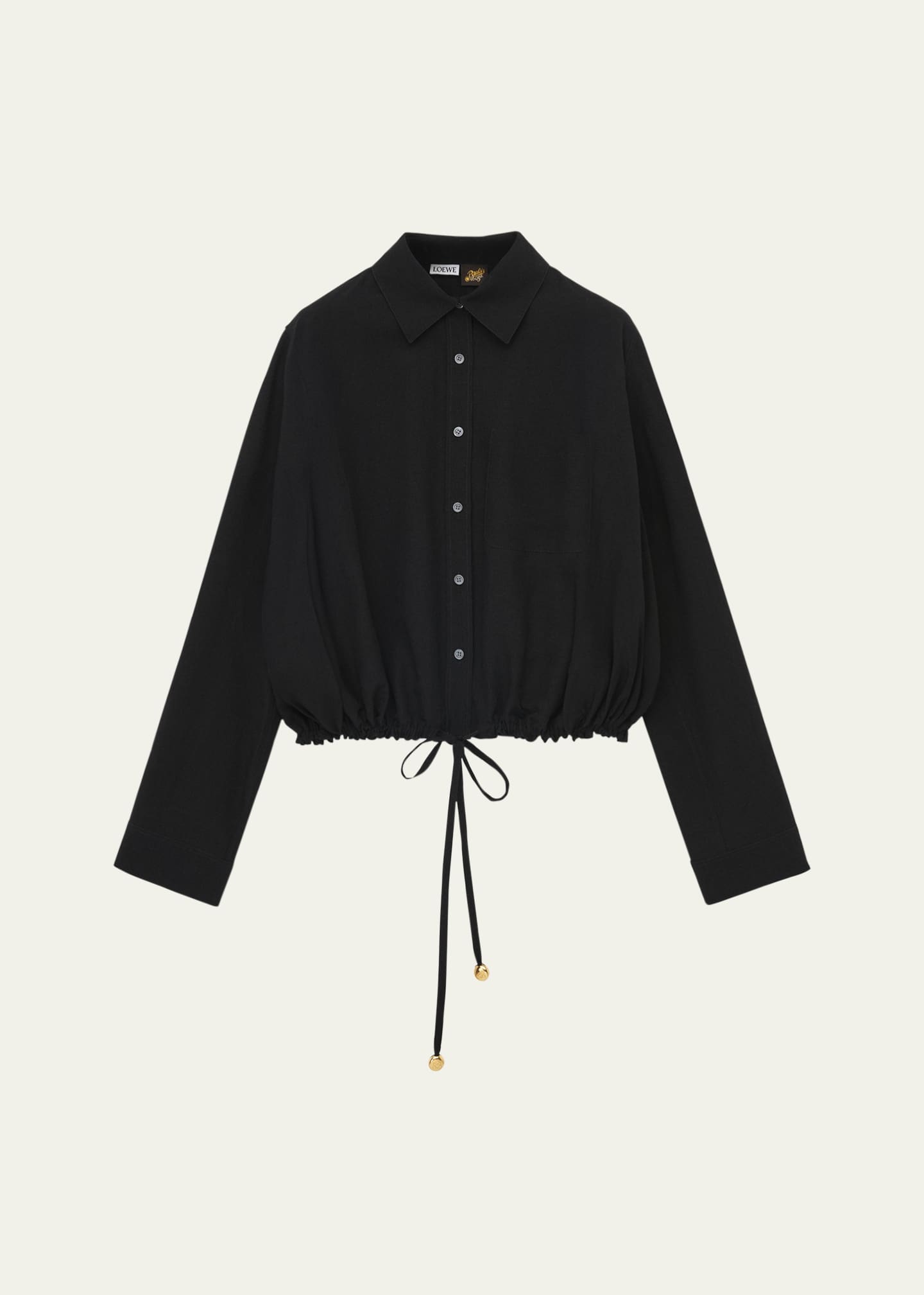 Loewe Drawstring Open-Back Blouson Blouse Image 1 of 2