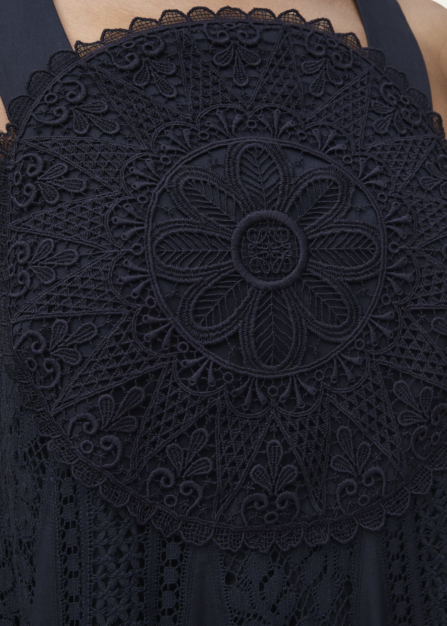 Loewe Lace Frayed Hem Poplin Dress Image 2 of 2