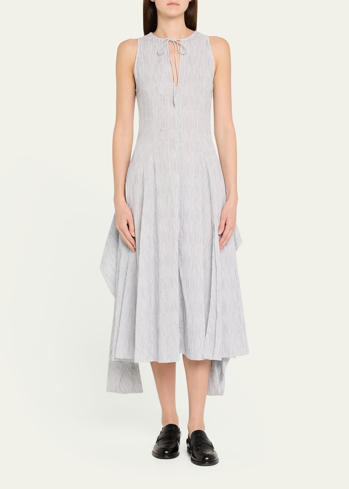 Loewe Striped Keyhole Tie-Front Dress Image 2 of 5
