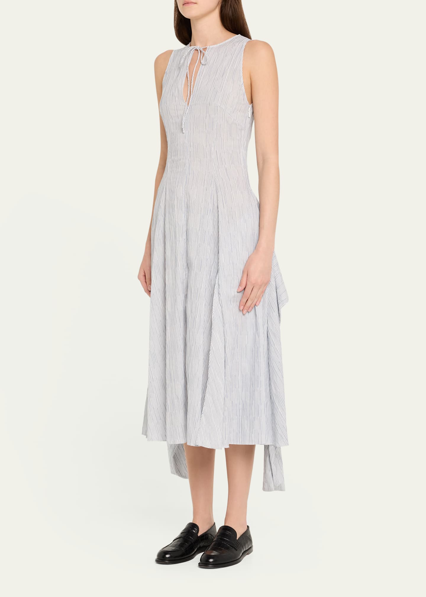 Loewe Striped Keyhole Tie-Front Dress Image 4 of 5